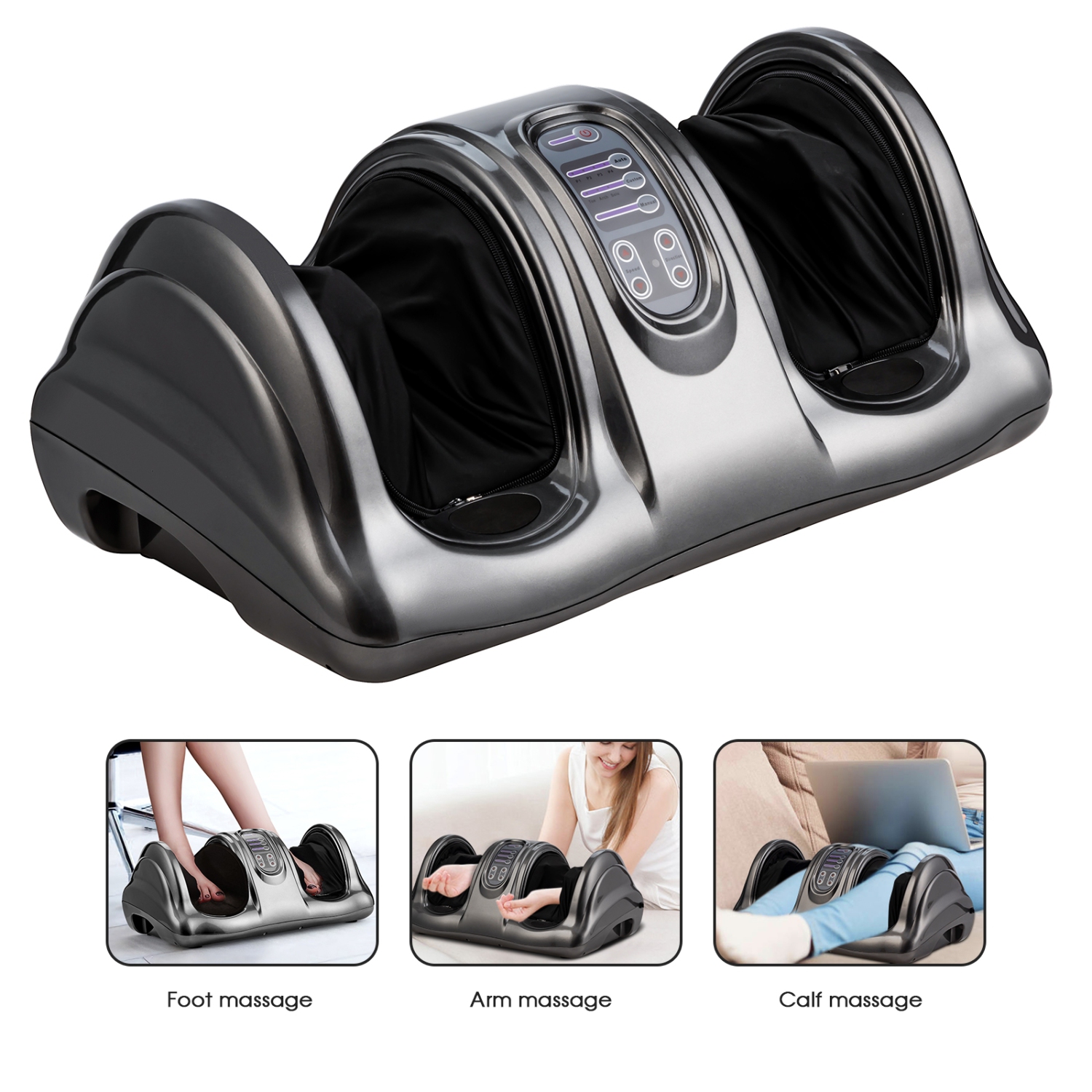Appareil de massage compact pour les pieds avec rouleaux de massage à haute intensité pour la maison ou le bureau