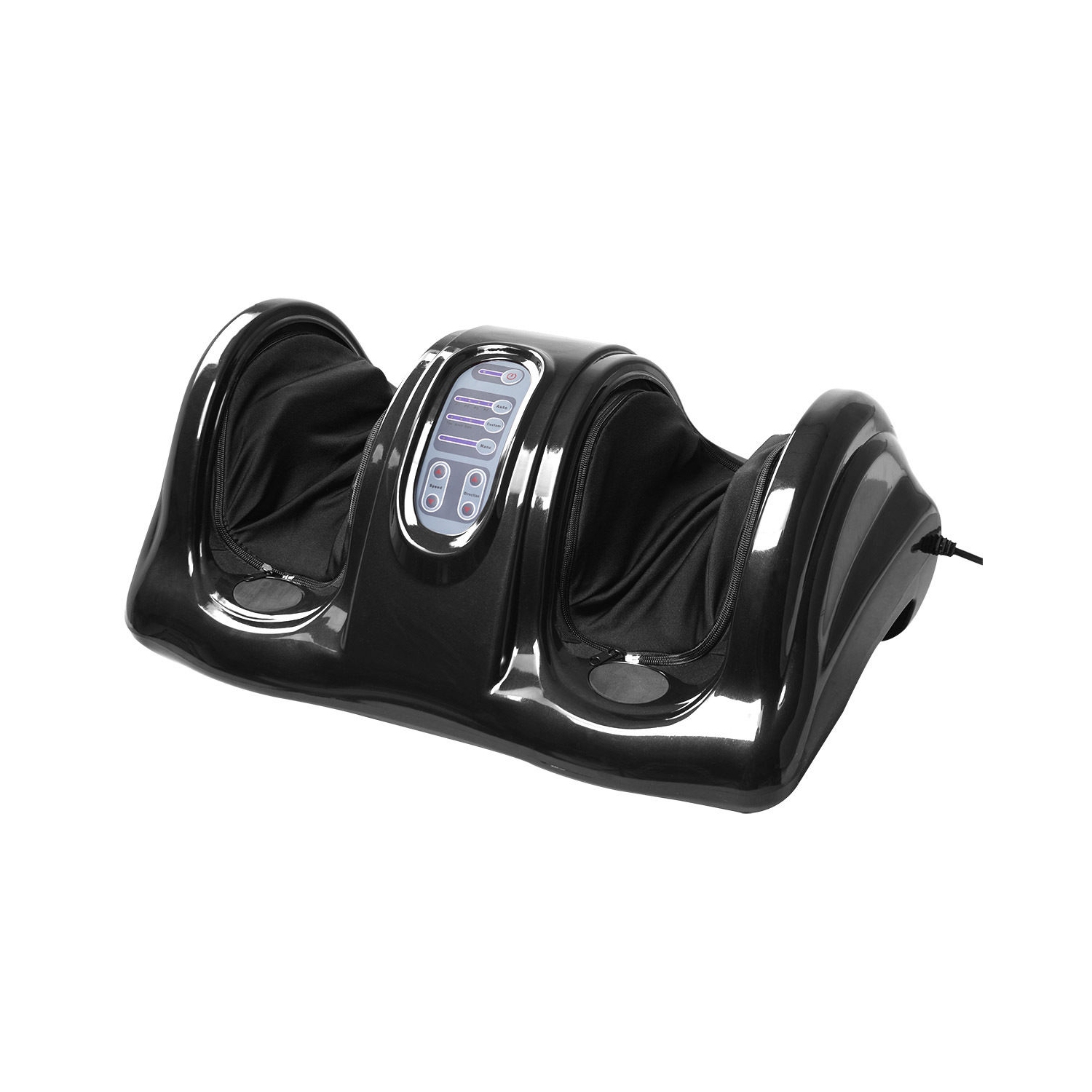 Compact foot massager with high intensity massage rollers for home or office use