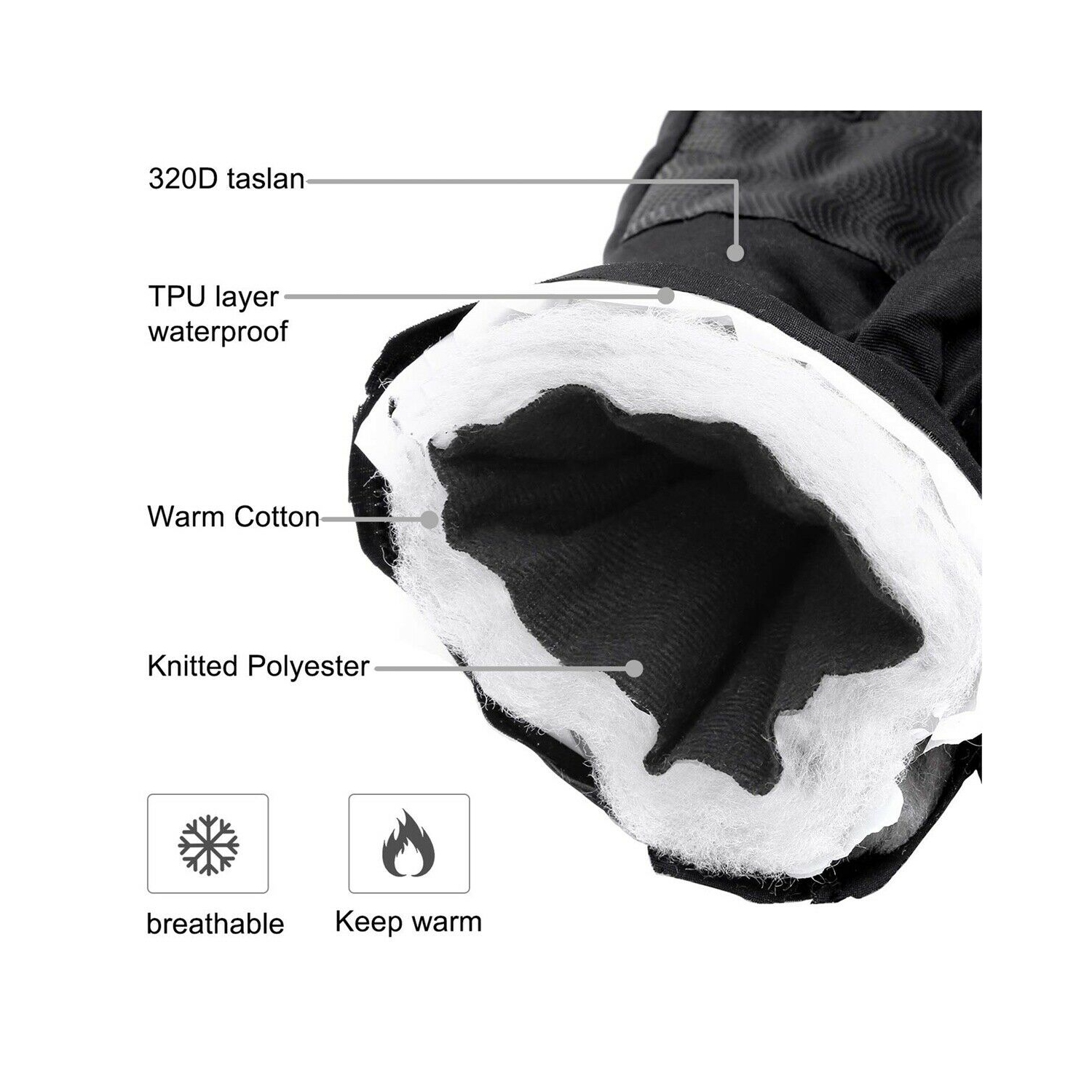 -30℉ Winter Thermal Warm Gloves for Skiing, Snowboarding, Cycling, Climbing CA