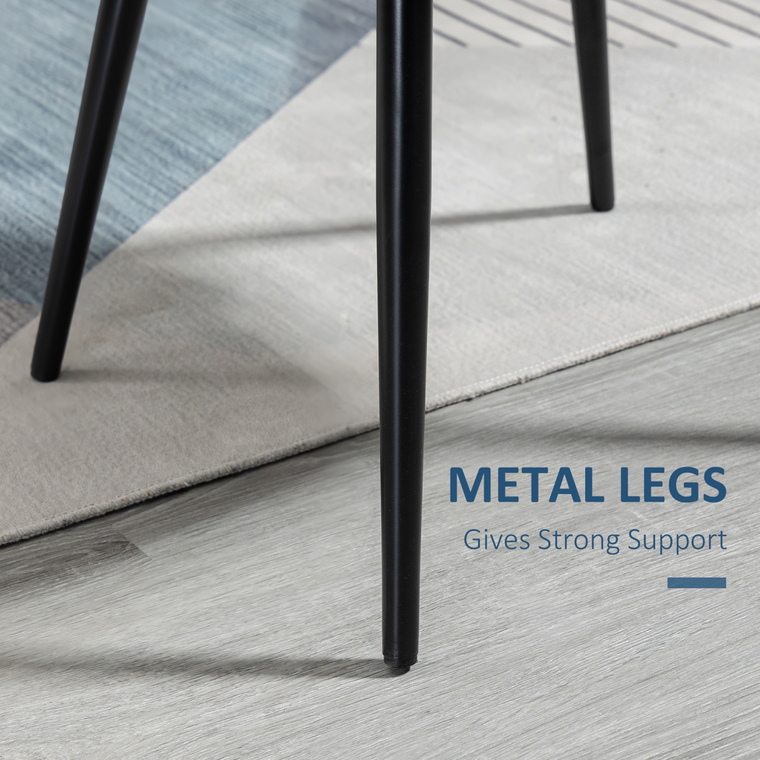 HOMCOM – Ensemble de 2 chaises de salle à manger modernes, chaises de cuisine rembourrées en velours à dossier mi-hauteur, chaise d’appoint pour