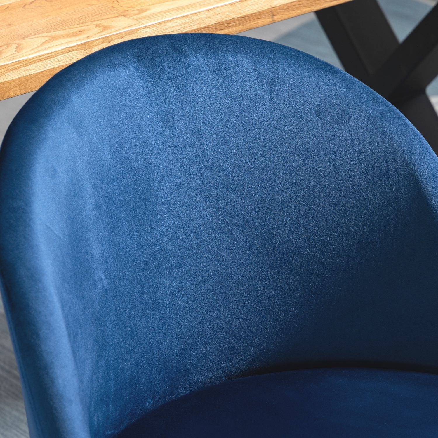 HOMCOM – Ensemble de 2 chaises de salle à manger modernes, chaises de cuisine rembourrées en velours à dossier mi-hauteur, chaise d’appoint pour