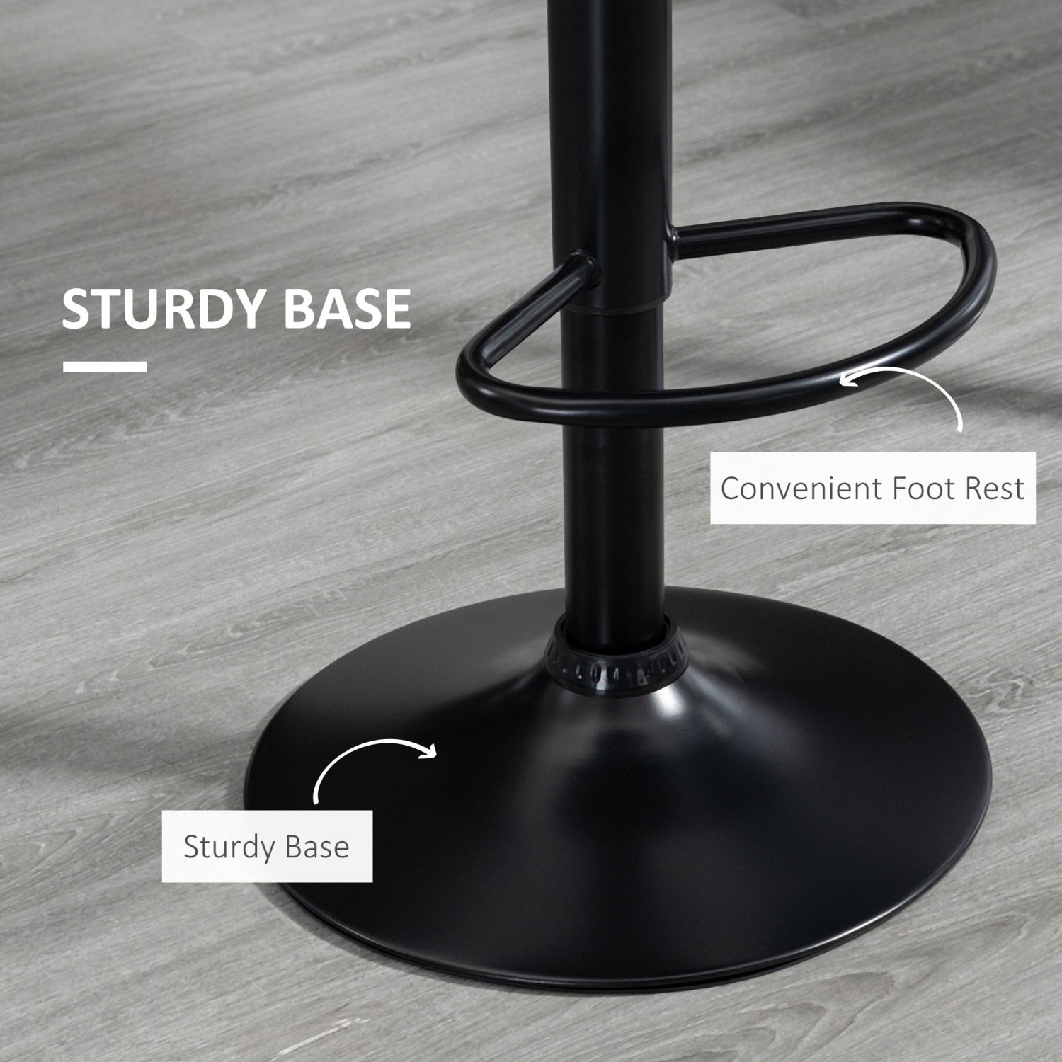 HOMCOM Bar Stools Set of 2, Adjustable Height Swivel Bar Chairs, Linen-feel Fabric Upholstered Kitchen Counter Stools with Wide Seat, Back and