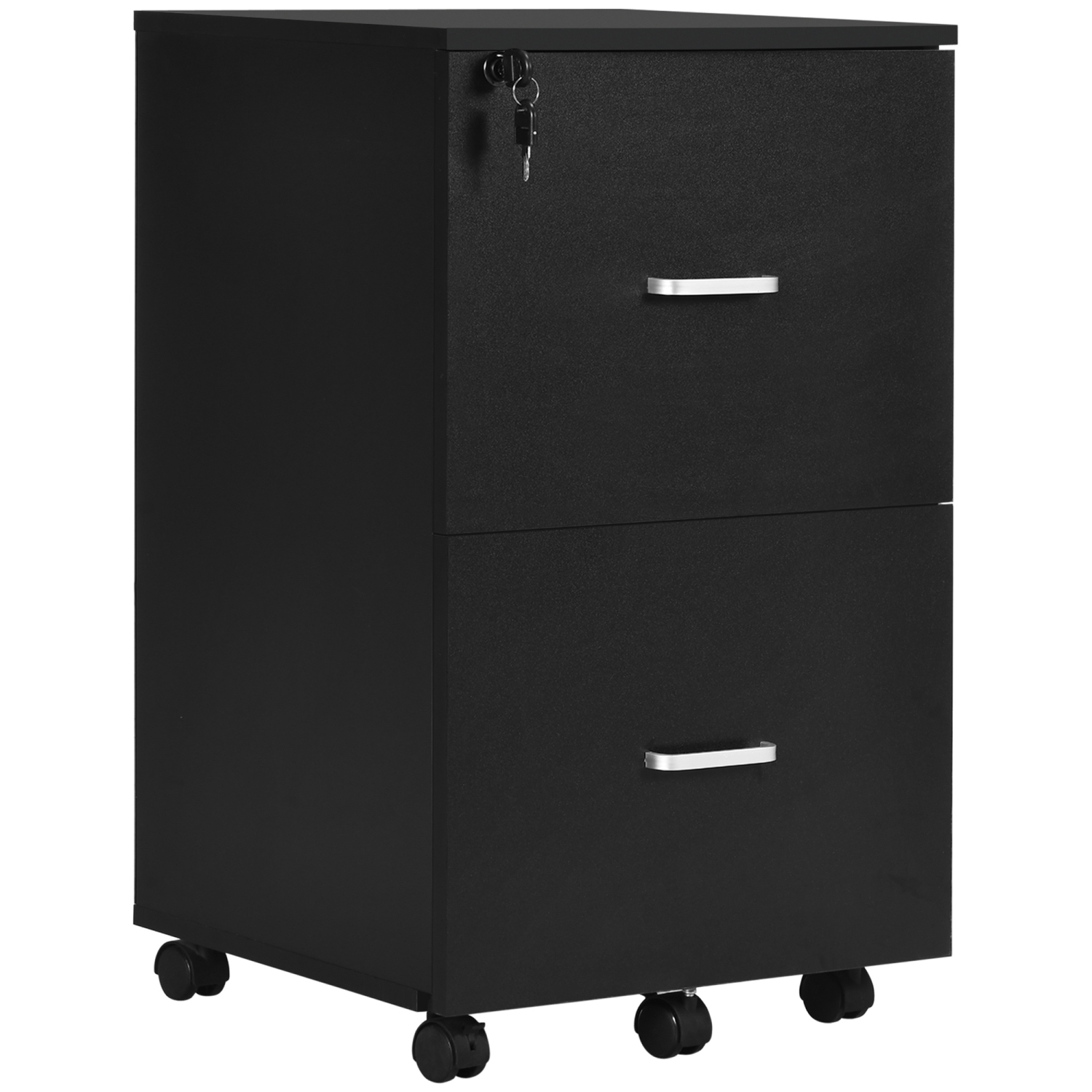Vinsetto 2 Drawer File Cabinet with Lock, Small Rolling Filing Cabinet for A4, Letter-Size Documents, Printer Stand for Home Office, 17" x 17.75" x