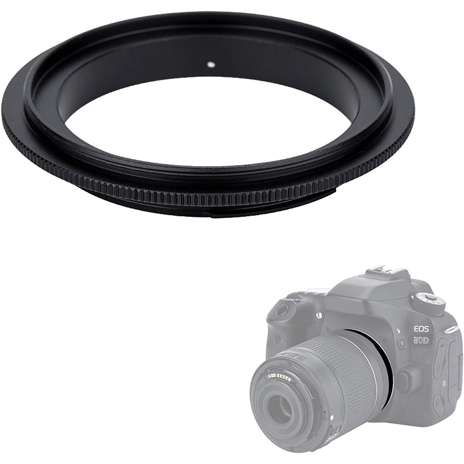 58mm Macro Lens Reverse Ring Adapter for Canon EOS Rebel T6 T7 T5 SL3 SL2 T8i T7i T6i T6s T5i 2000D 4000D 90D 80D 70D with EF-S 18-55mm Kit Lens & More Canon DSLR Cameras with 58mm