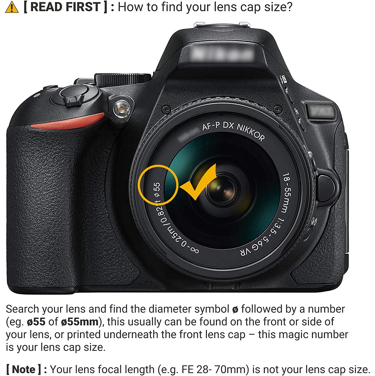 55mm Front Lens Cap Cover with Deluxe Cap Keeper for Nikon D3400 D3500 D5600 D7500 with Kit Lens AF-P 18-55mm for Sony A7 A7II A7III A7IV with Kit