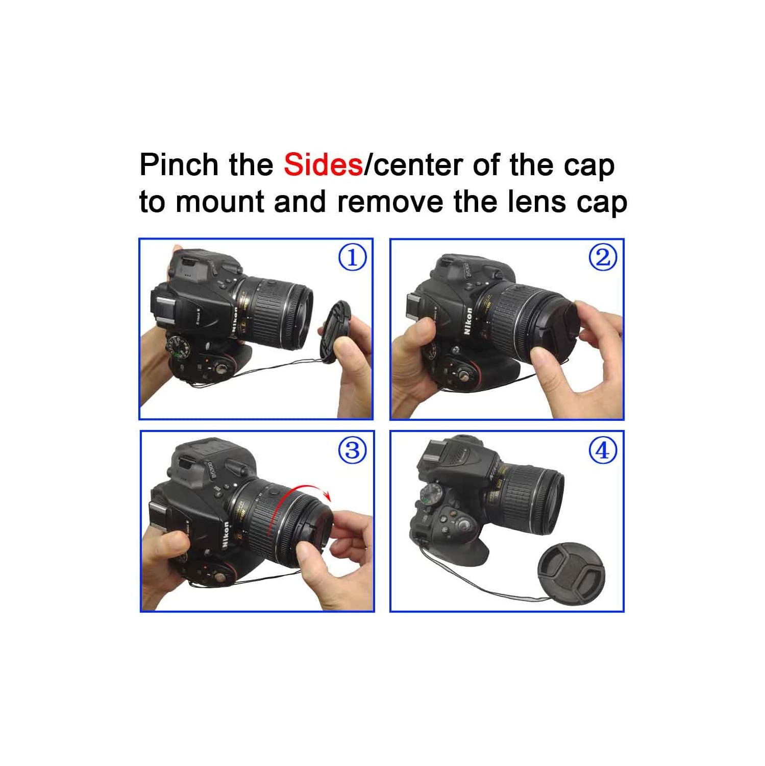 ULBTER 40.5mm Lens Cap Cover for Sony E-Mount 16-50mm F3.5-5.6 Lens for Sony Alpha a6600 a6500 a6400 a6300 a6100 a6000 a5100 a5000 Camera - 3 Pack