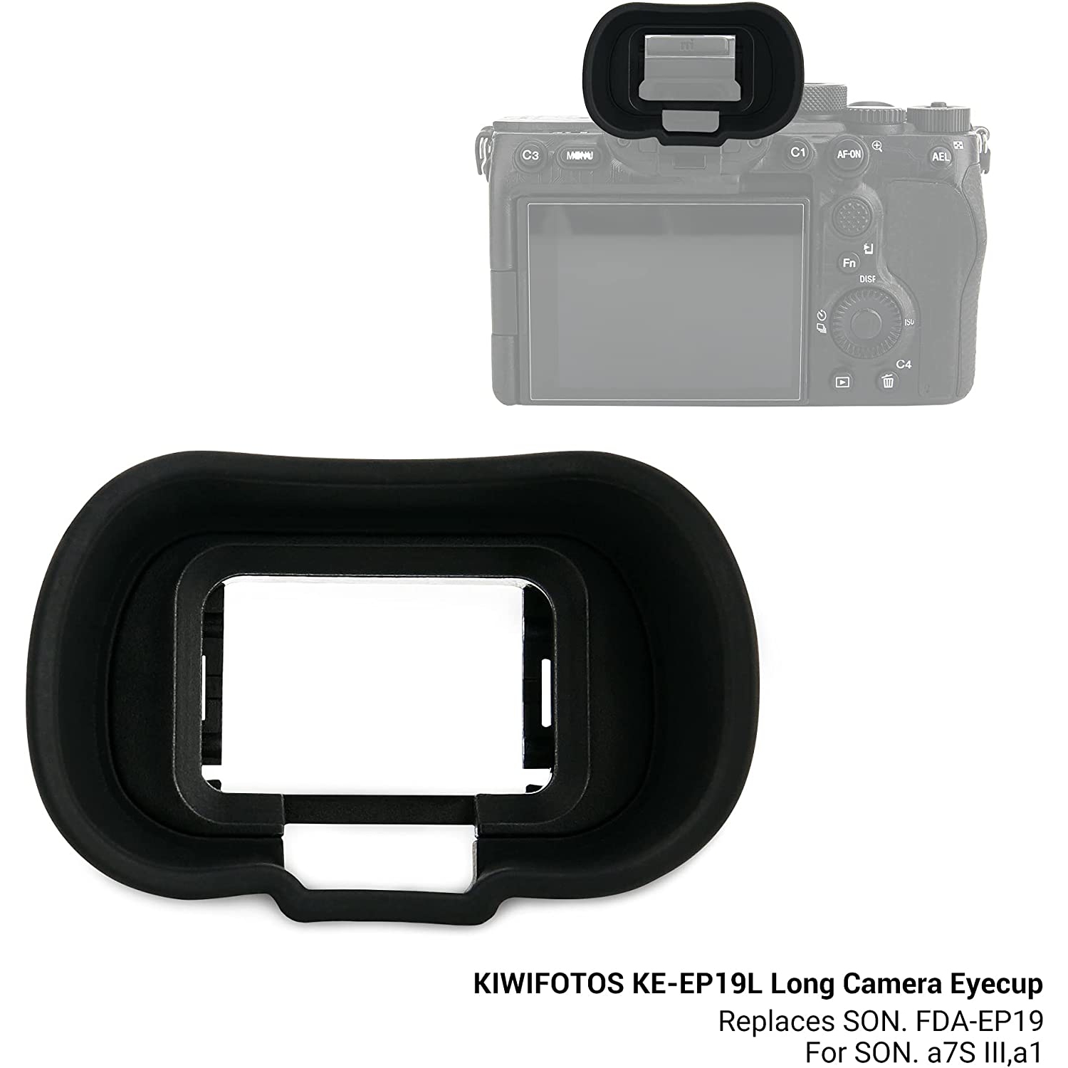 Viseur Kiwifotos Soft long FDA-EP19 viseur oeilleton pour appareil photo A7IV A7 IV A7M4 A7S III A7SIII A7S3 A1 Alpha 1 de Sony