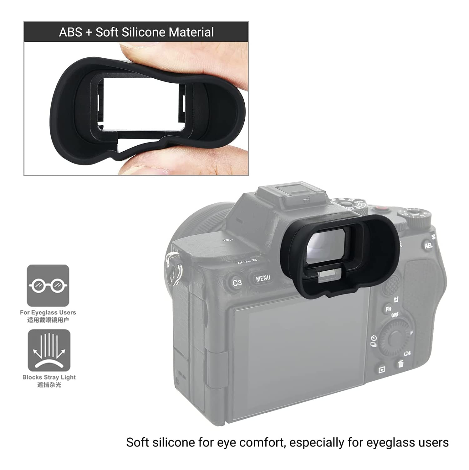 Soft Silicon Camera Viewfinder Eyecup Eye Cup Eyepiece Replacement for Sony Alpha 1 A1 ILCE-1 & A7 IV A7M4 Alpha 7S III A7SIII A7S3 ILCE-7SM3 EVF