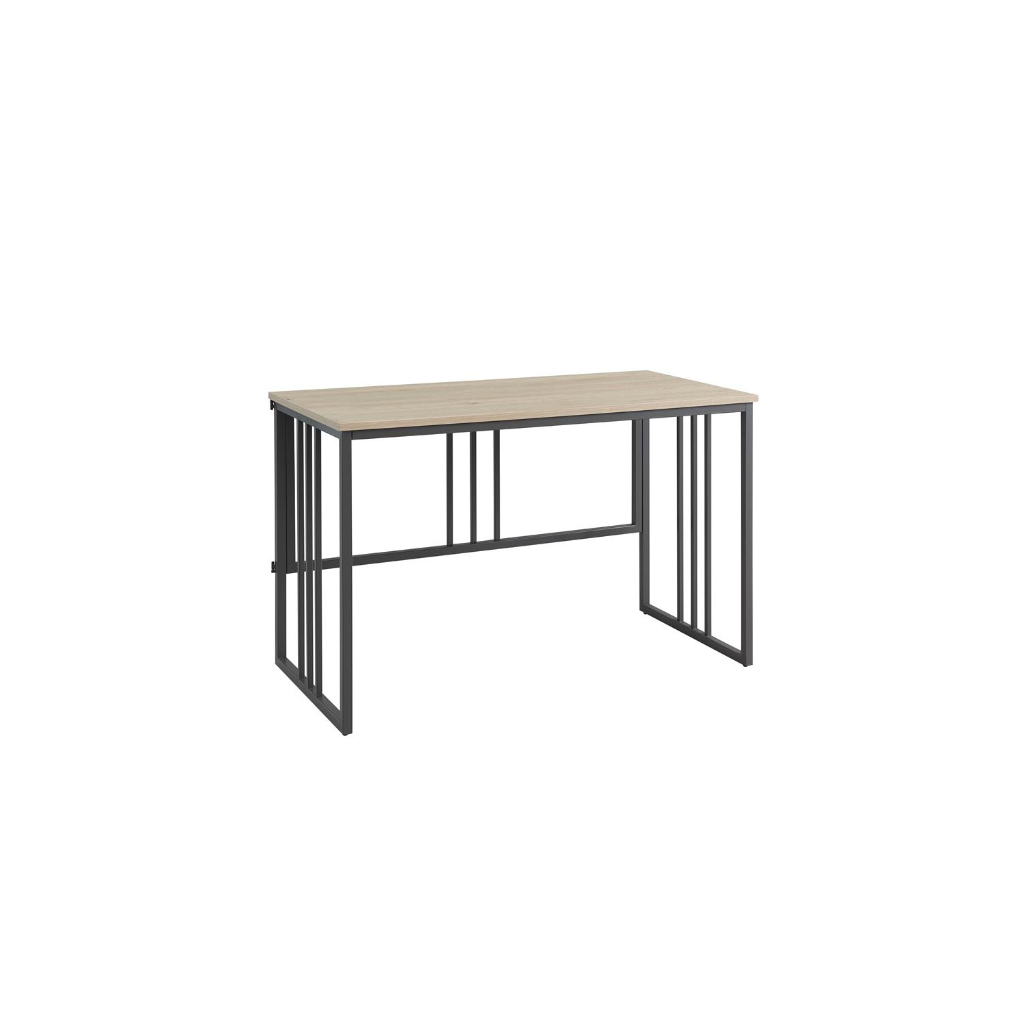 Leick Home 70001-WOGM Collapsible Slatted Mission Desk in White Oak/Gunmetal