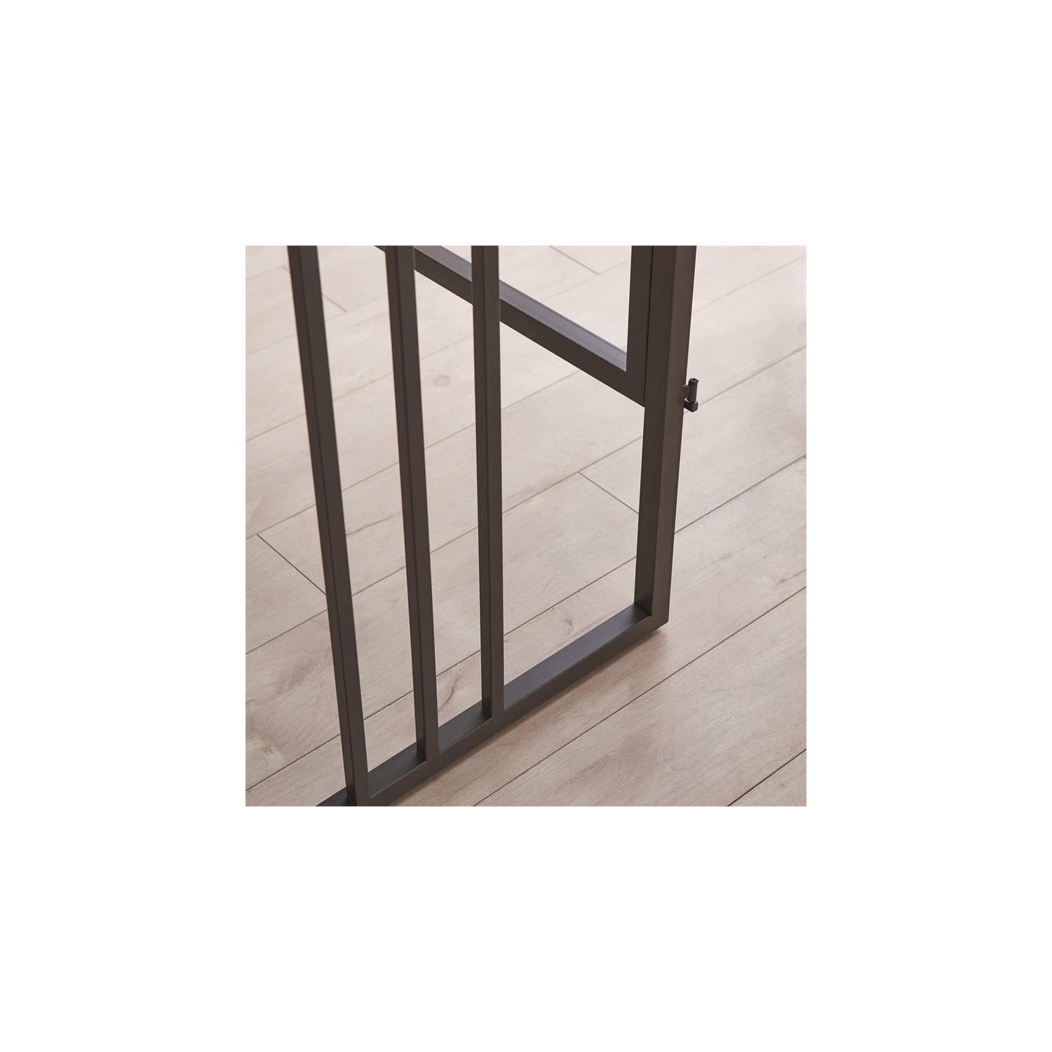 Leick Home 70001-WOGM Collapsible Slatted Mission Desk in White Oak/Gunmetal