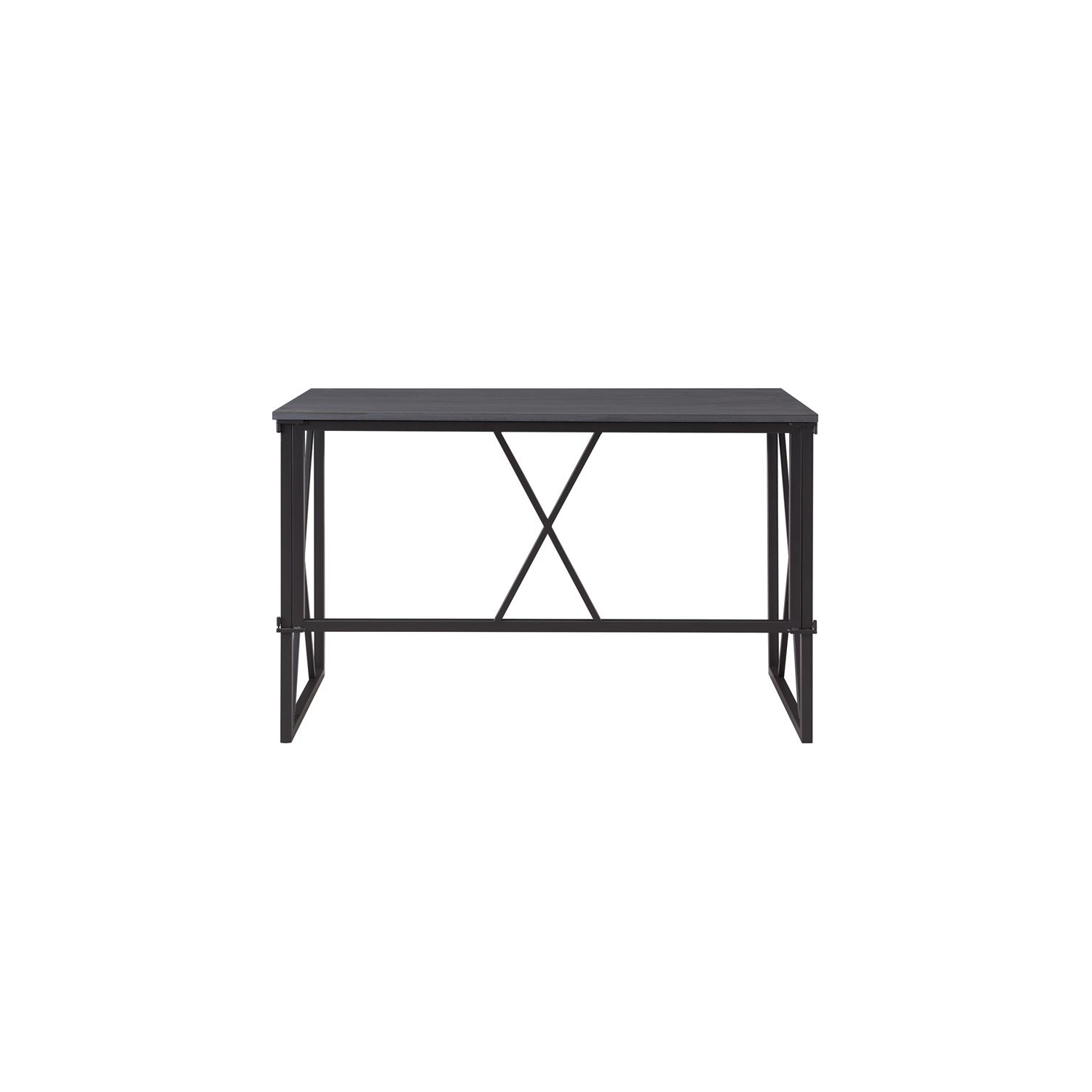 Leick Home 70002-BLKNK Collapsible X Desk - Gray Herringbone/Matte Black