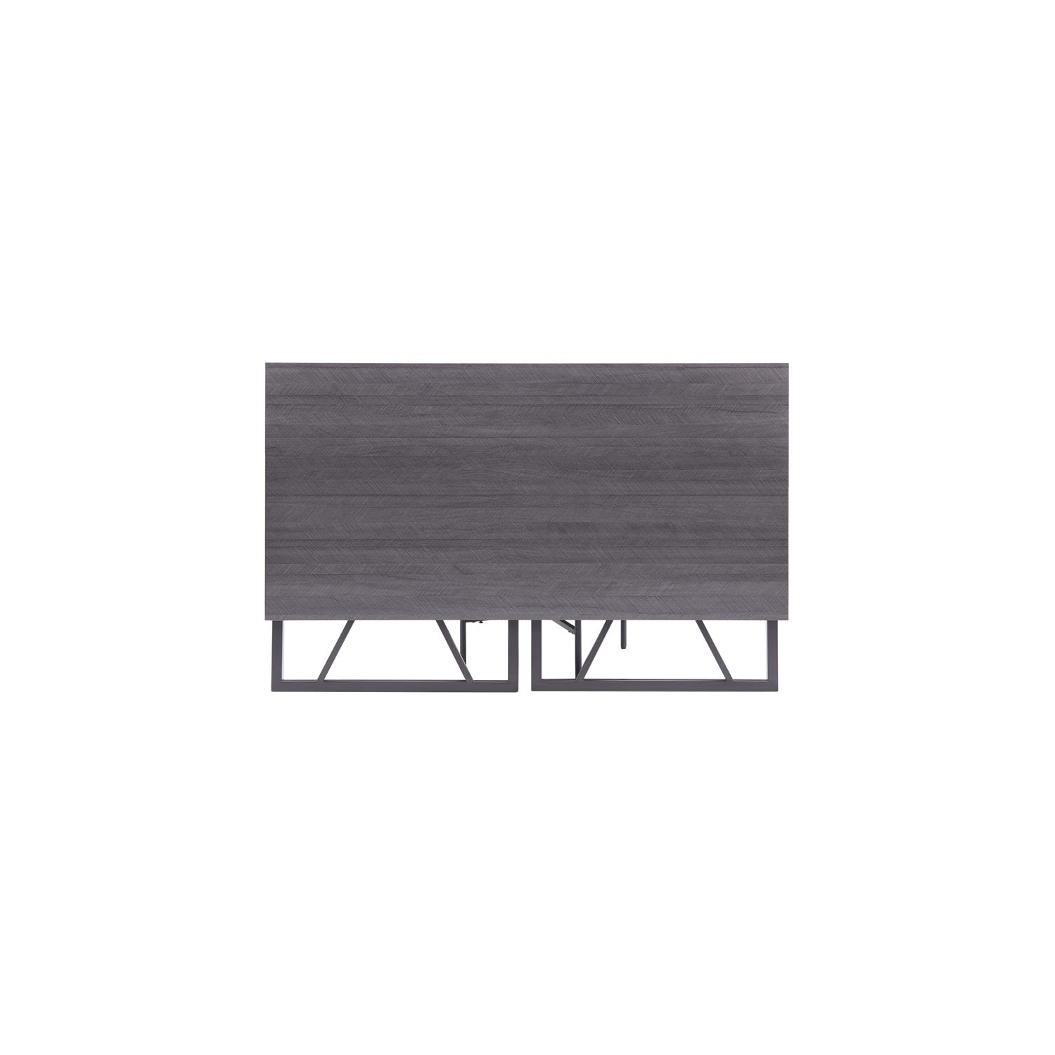 Leick Home 70002-BLKNK Collapsible X Desk - Gray Herringbone/Matte Black