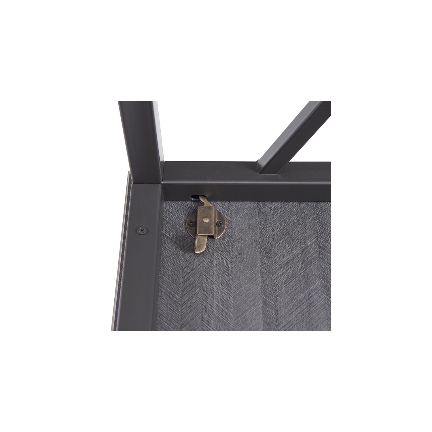 Leick Home 70002-BLKNK Collapsible X Desk - Gray Herringbone/Matte Black