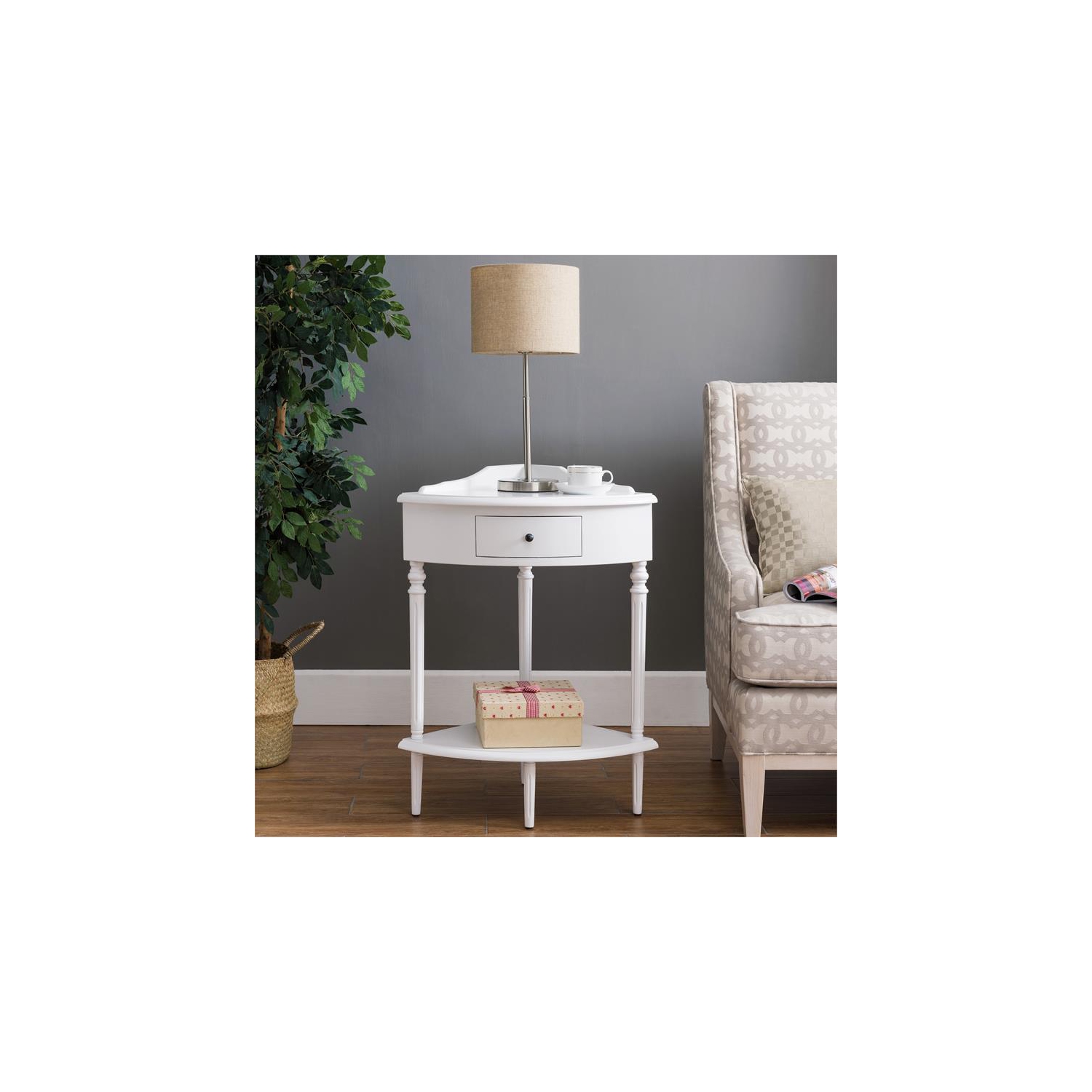 Leick Home Favorite Finds Solid Wood Corner Stand with Drawer