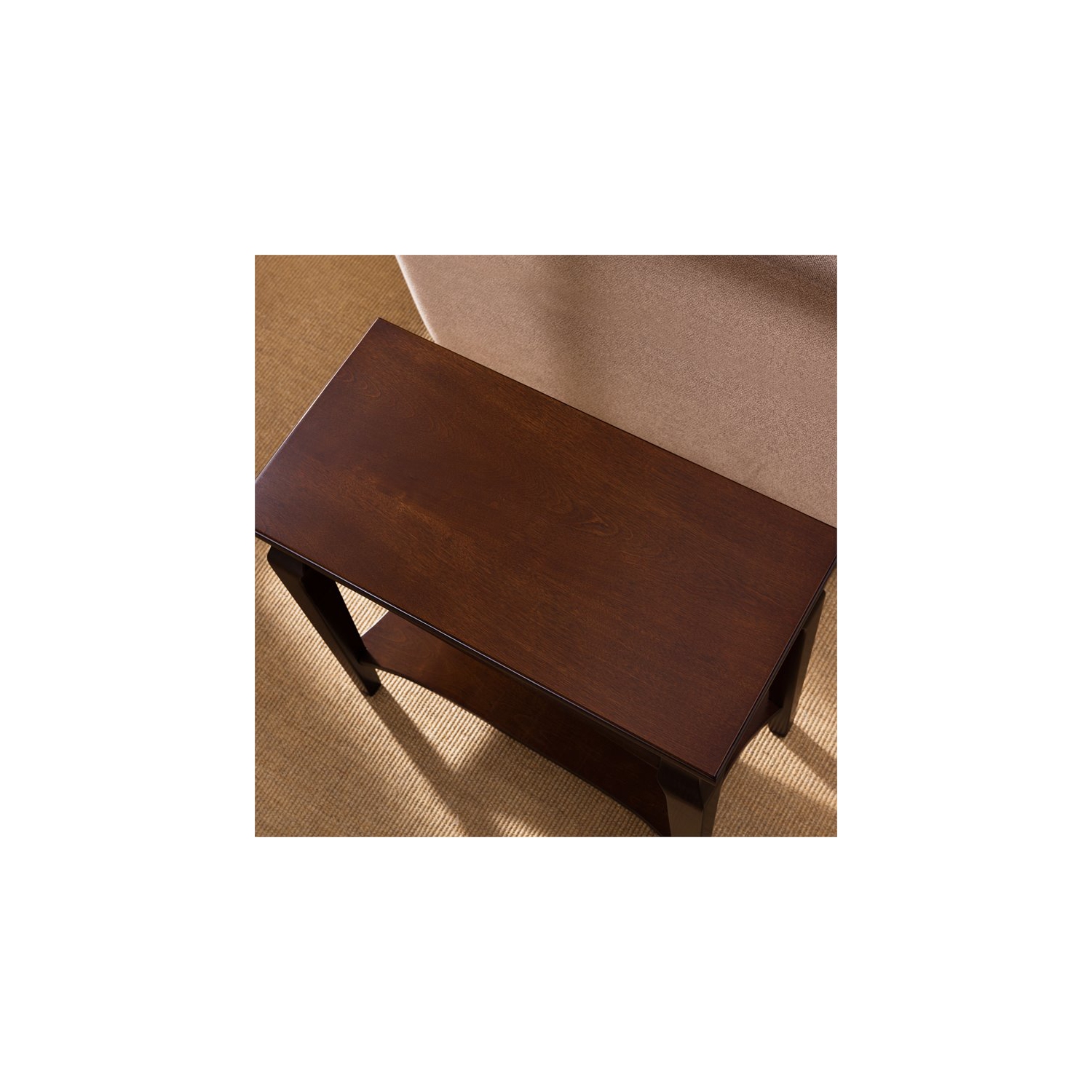 Leick Home Stratus Narrow Chairside Table in Heartwood Cherry