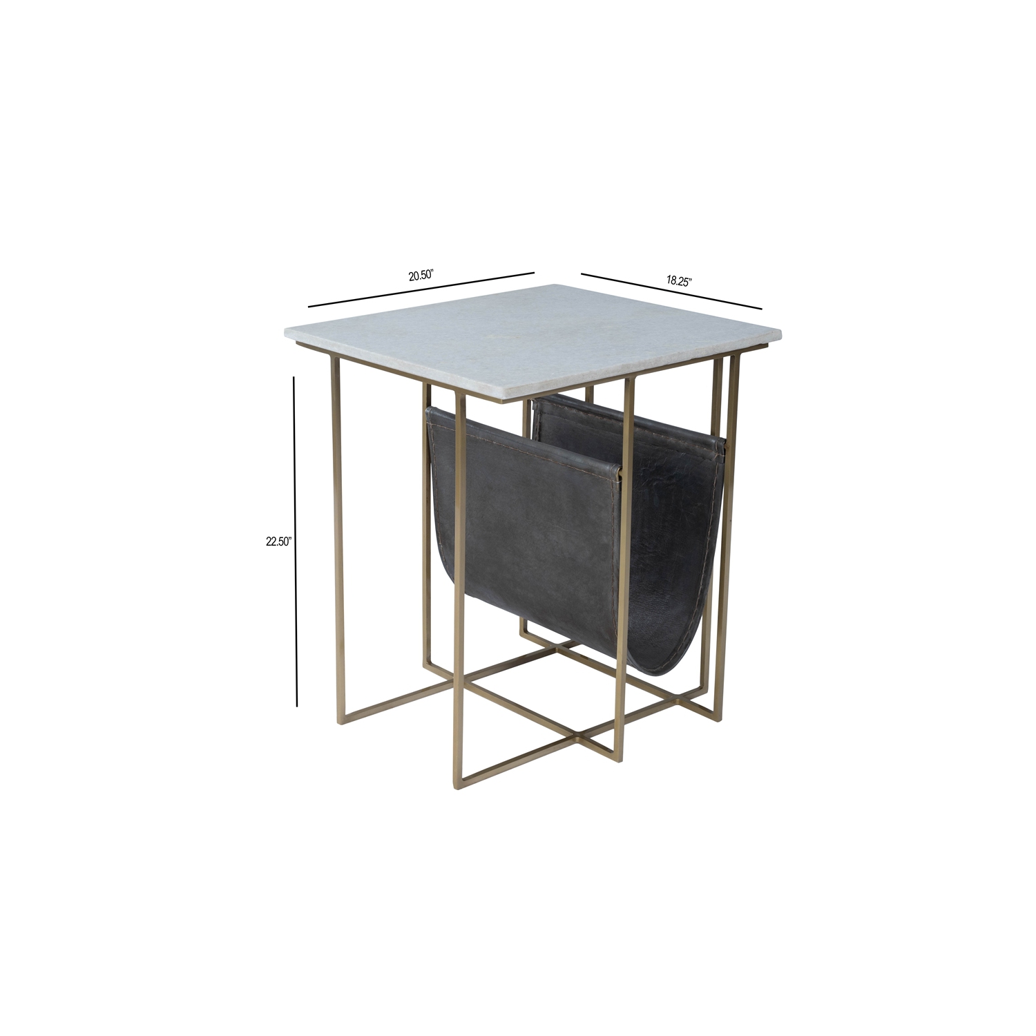 Butler Specialty Stephanik Marble and Leather Magazine Table in Beige