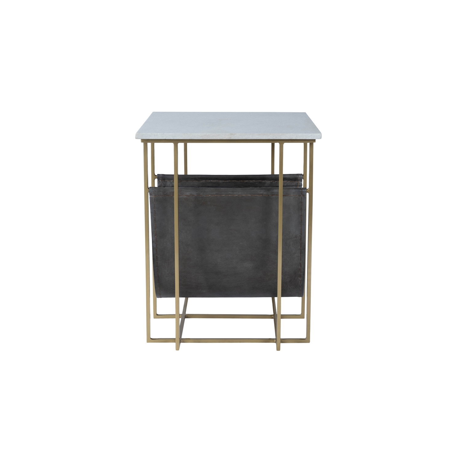 Butler Specialty Stephanik Marble and Leather Magazine Table in Beige