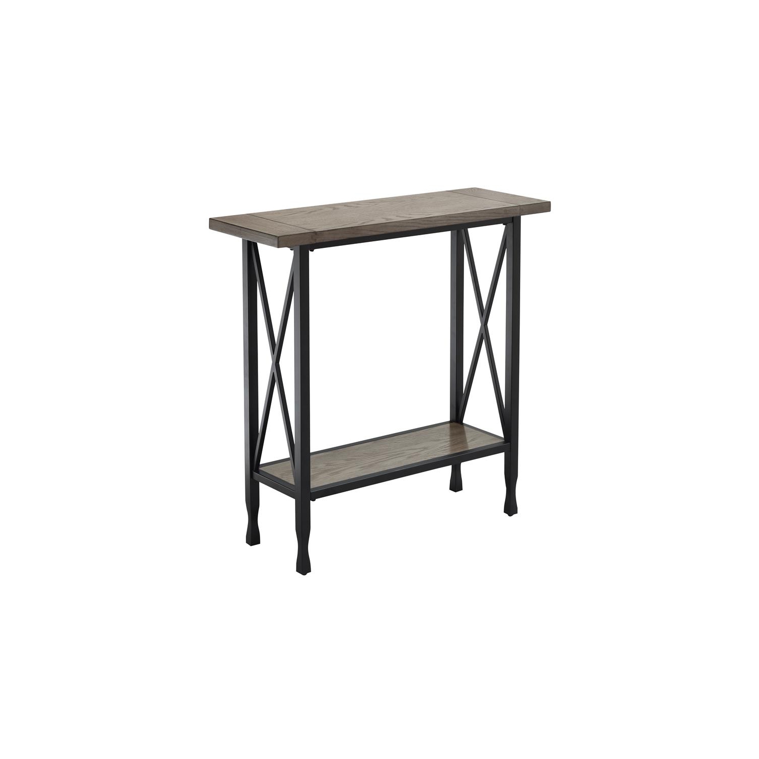 Leick Home Chisel & Forge X-Design Wood Hall Console in Smoky Gray Oak