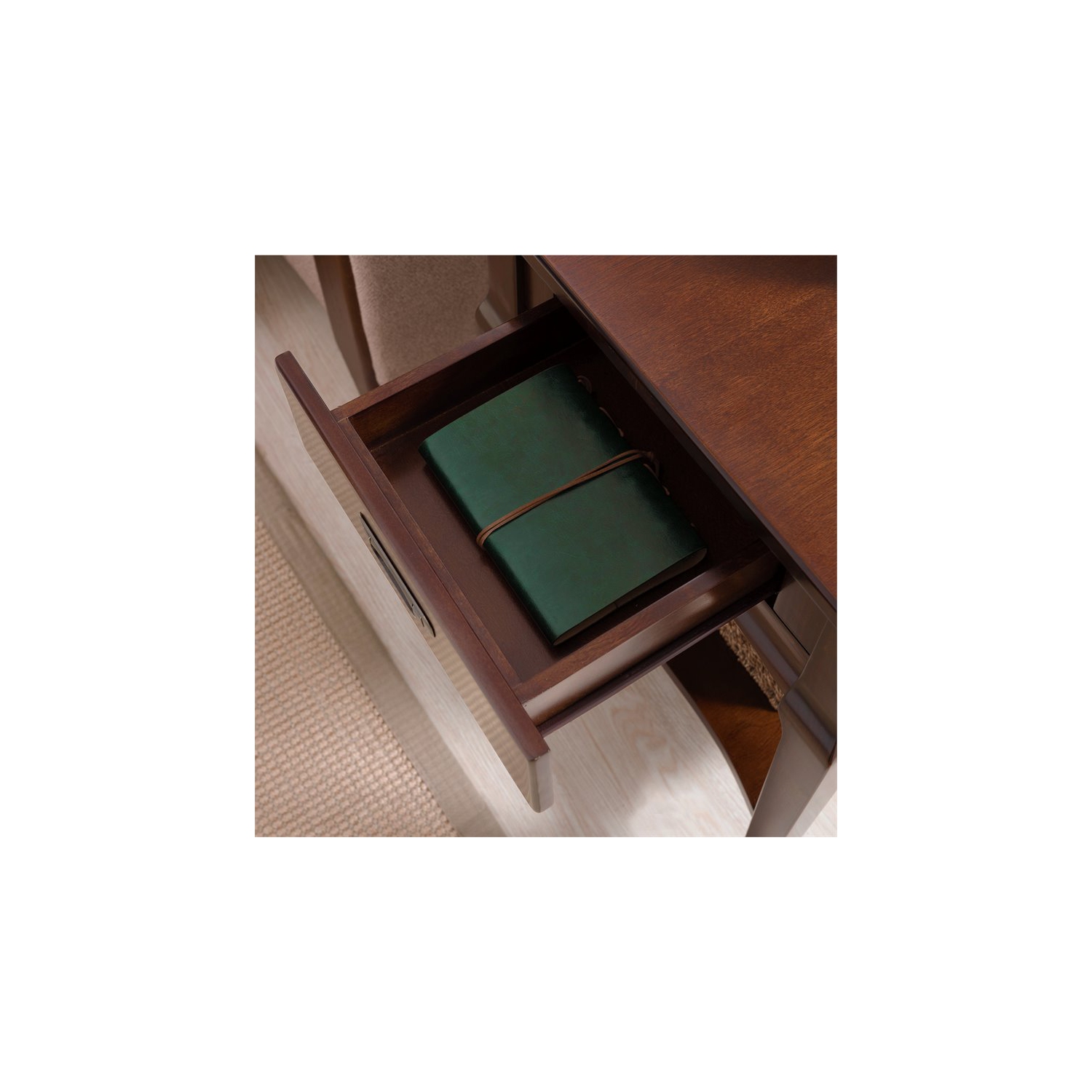 Leick Home Stratus Drawer End Table in Heartwood Cherry