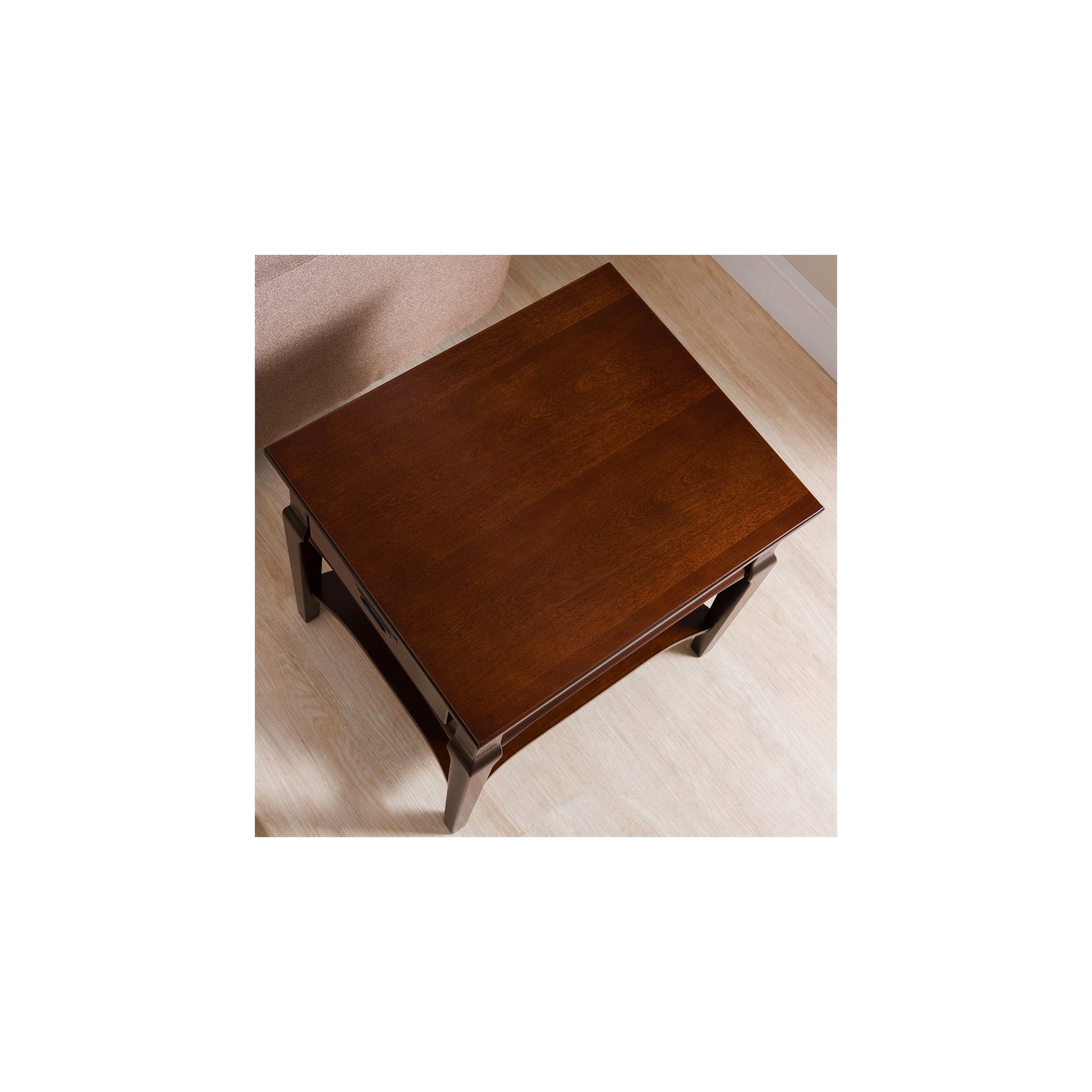Leick Home Stratus Drawer End Table in Heartwood Cherry
