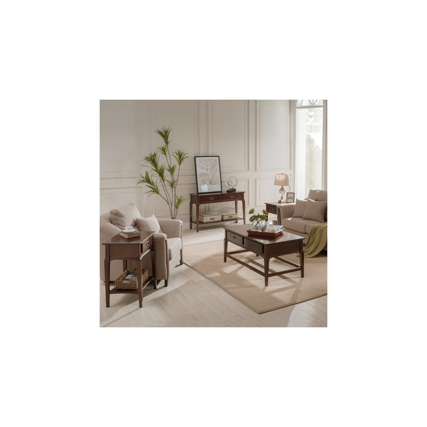 Leick Home Stratus Drawer End Table in Heartwood Cherry