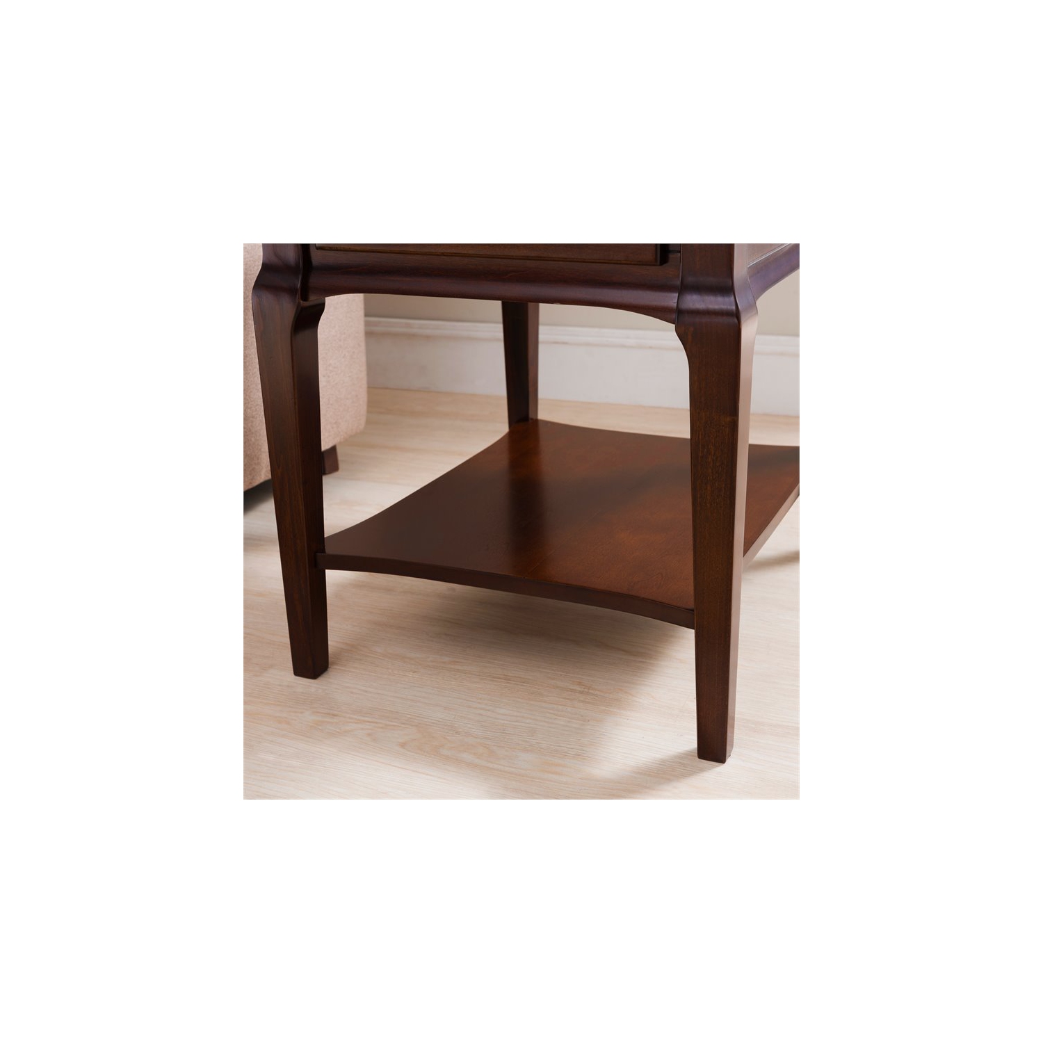 Leick Home Stratus Drawer End Table in Heartwood Cherry