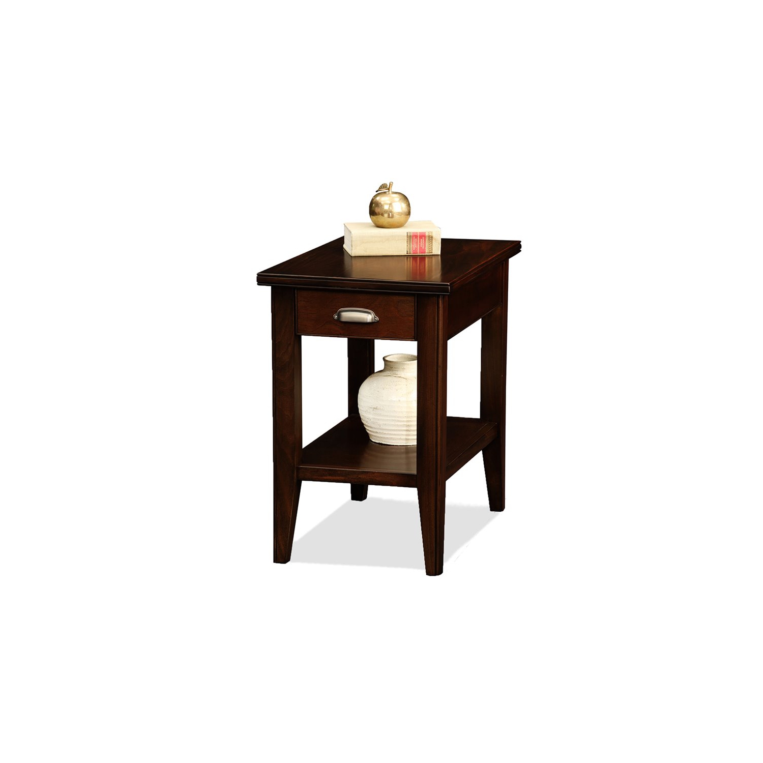 Leick Furniture Laurent Wood End Table in Chocolate Cherry