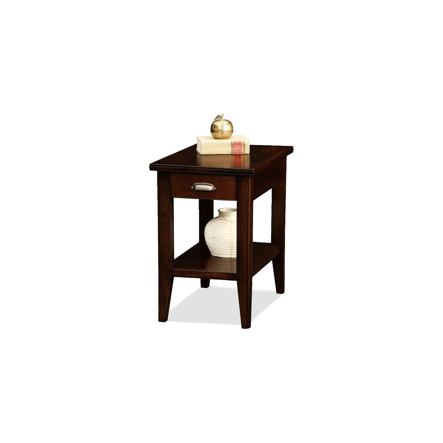 Leick Furniture Laurent Wood End Table in Chocolate Cherry