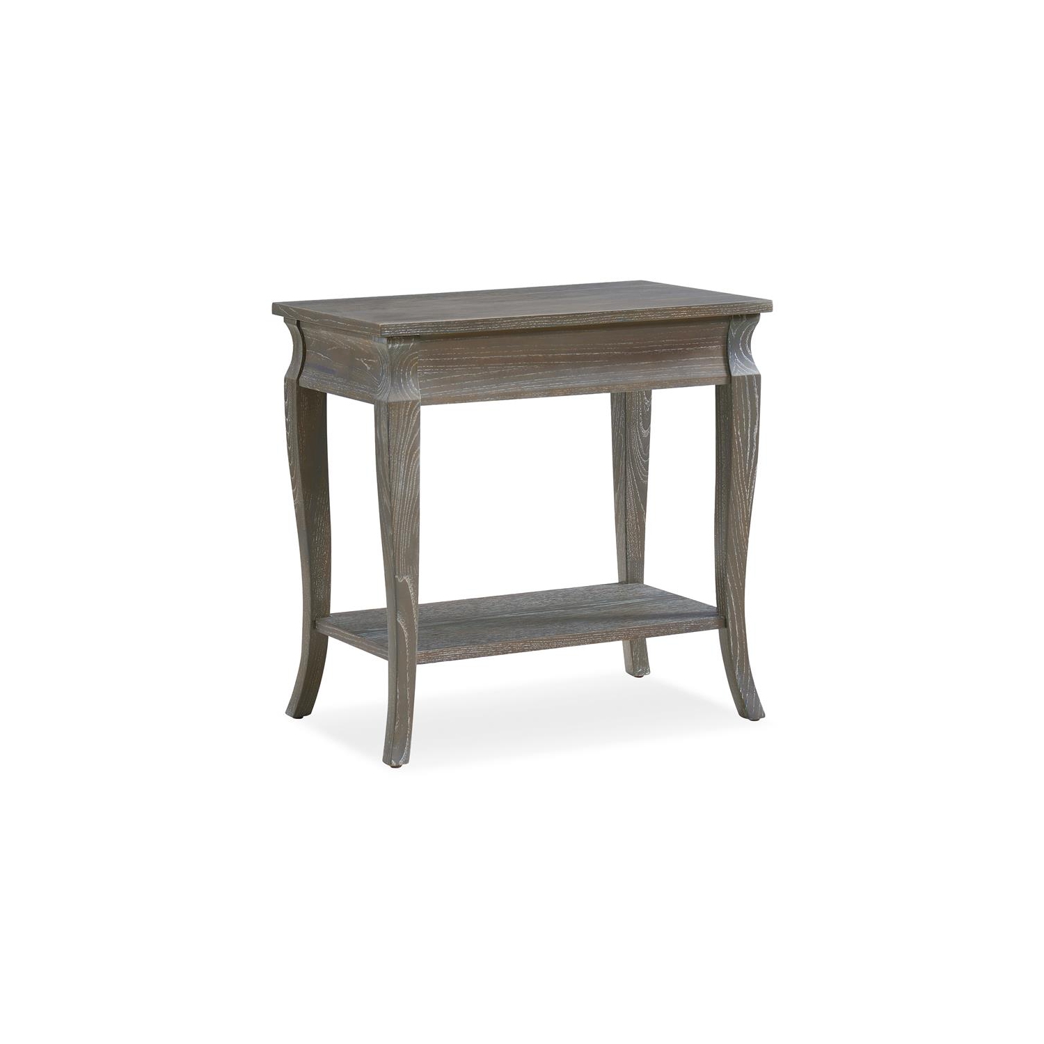 Leick Furniture Luna Solid Wood Narrow End Table in Washed Gray