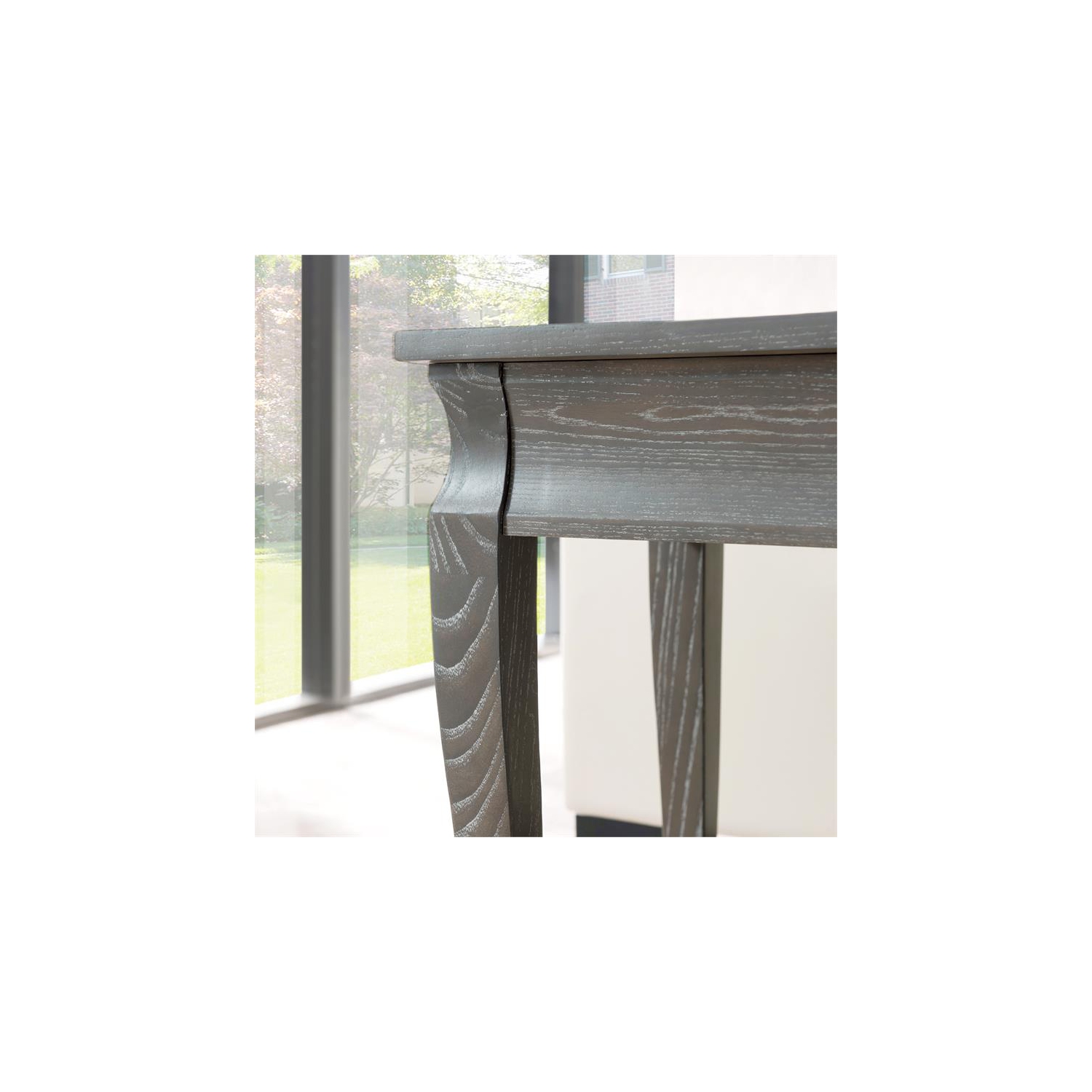 Leick Furniture Luna Solid Wood Narrow End Table in Washed Gray