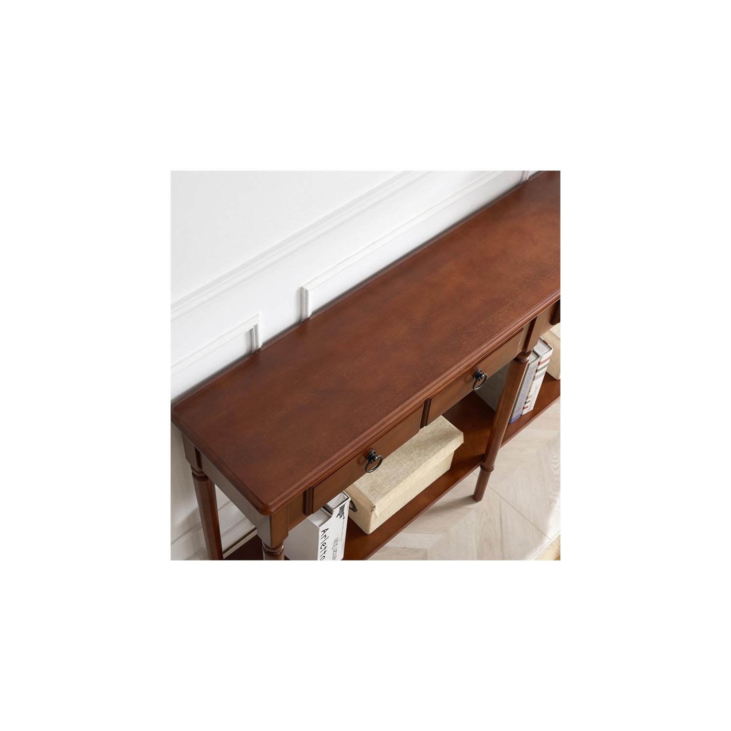 Table d’entrée double en bois Coastal Notions de Leick Home - Brun pacane riche