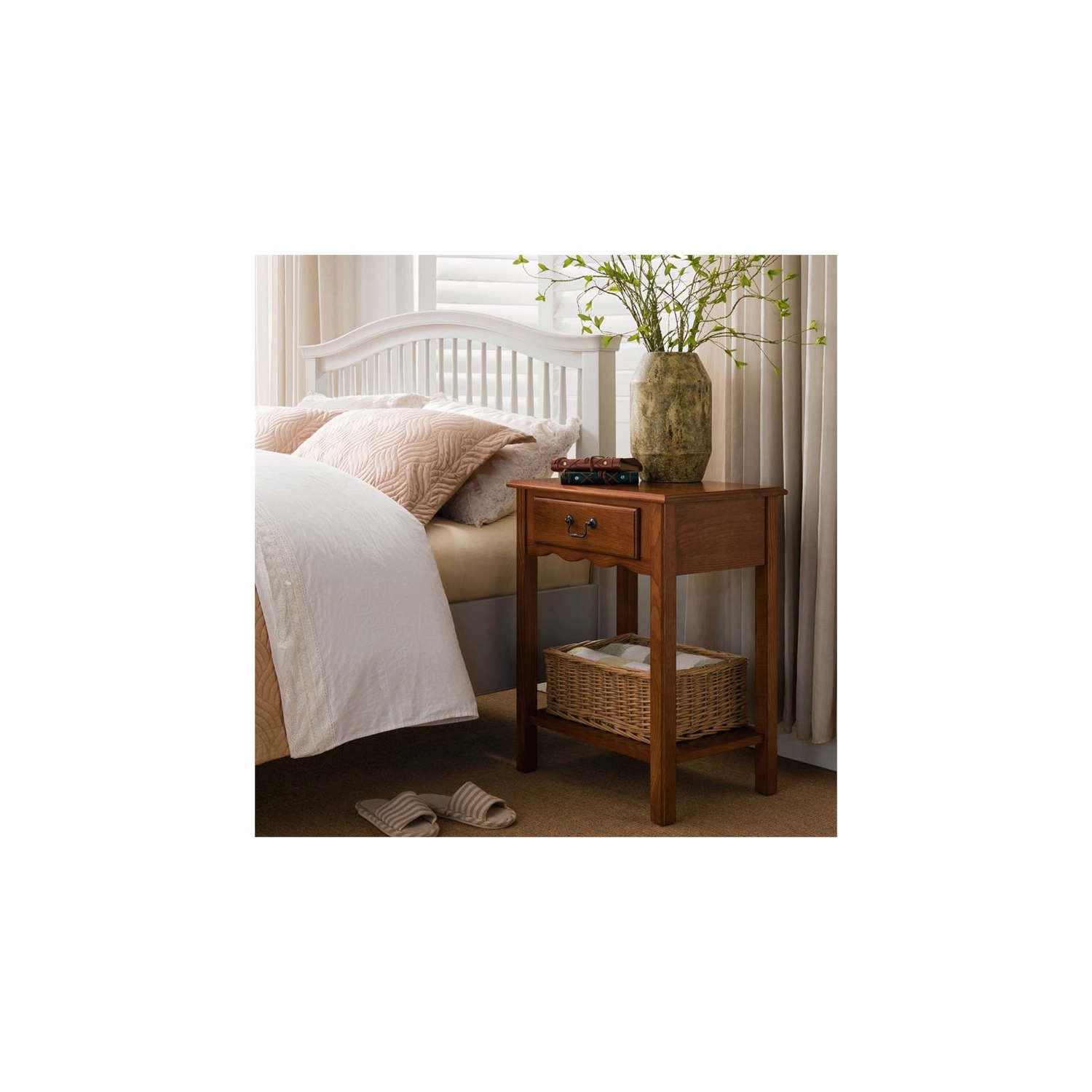 Leick Favorite Finds 1 Drawer Nightstand in Medium Oak