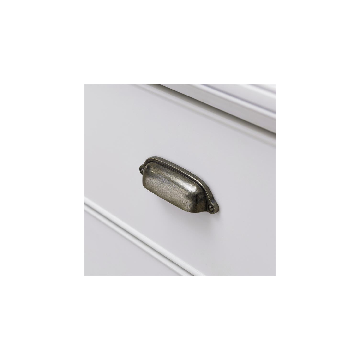 Laurent Nightstand with Drawer/Door Storage and AC/USB Outlet in Orchid White