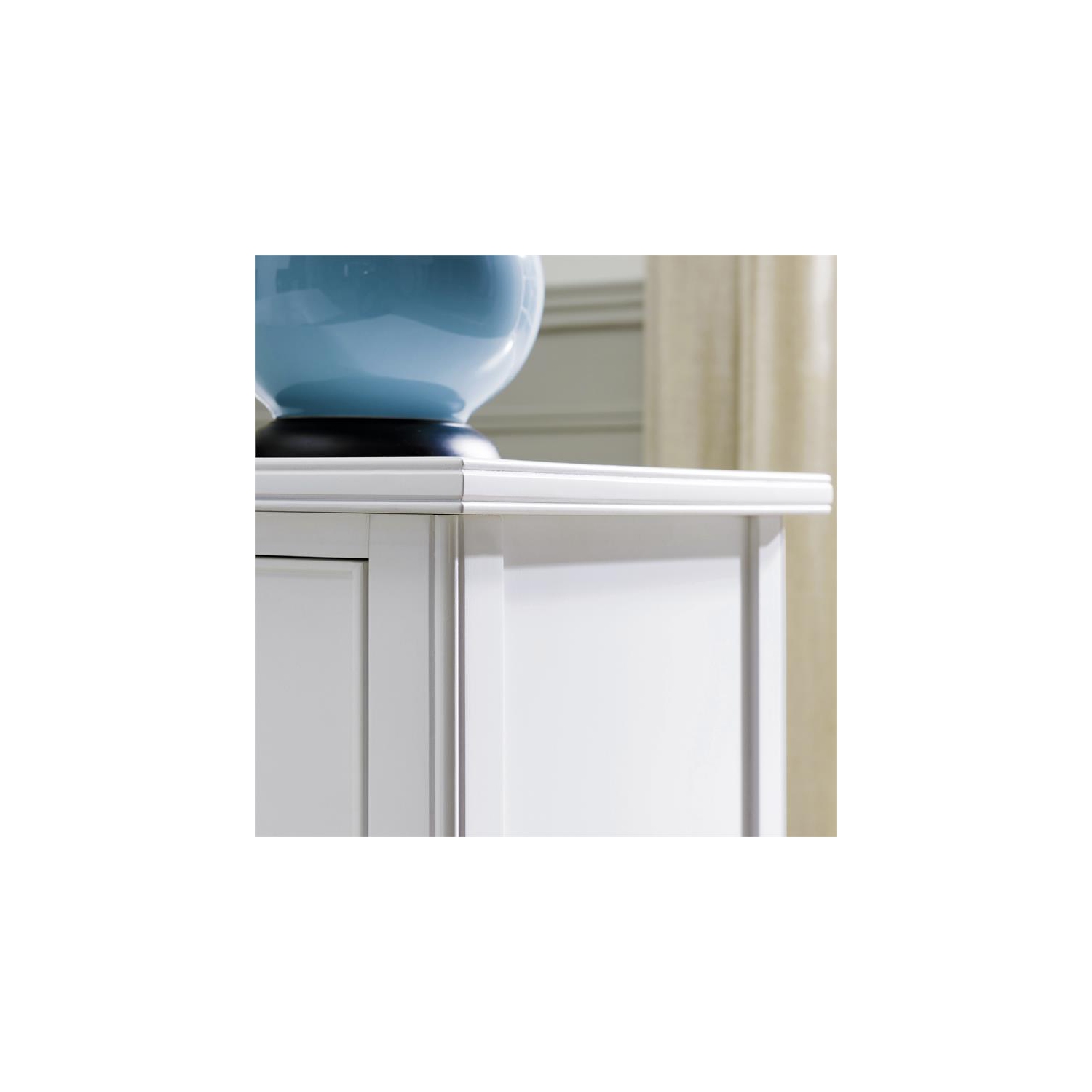 Laurent Nightstand with Drawer/Door Storage and AC/USB Outlet in Orchid White
