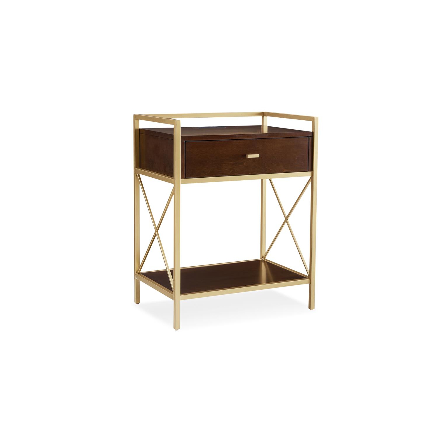 Leick Home Favorite Finds Nightstand with Top AC/USB Charging in Walnut