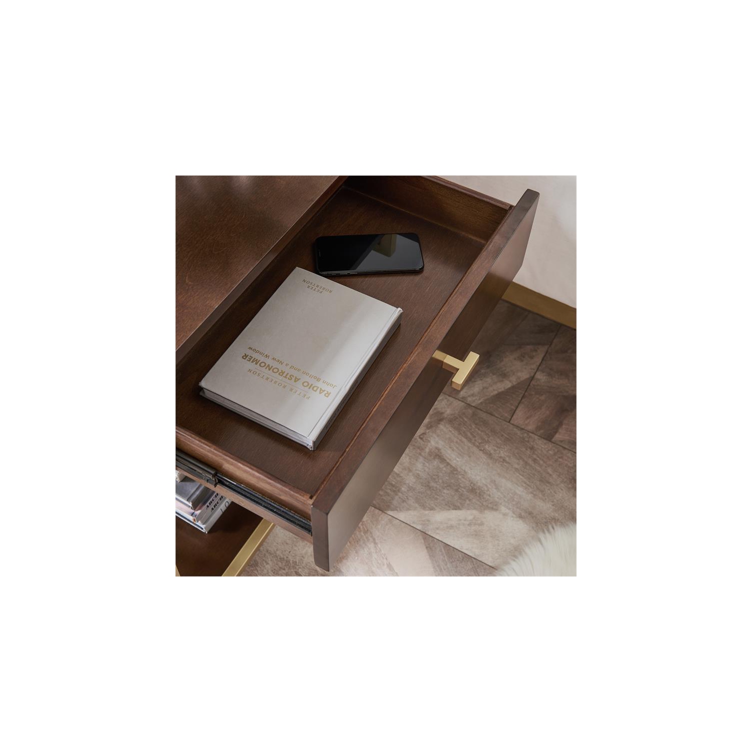 Leick Home Favorite Finds Nightstand with Top AC/USB Charging in Walnut