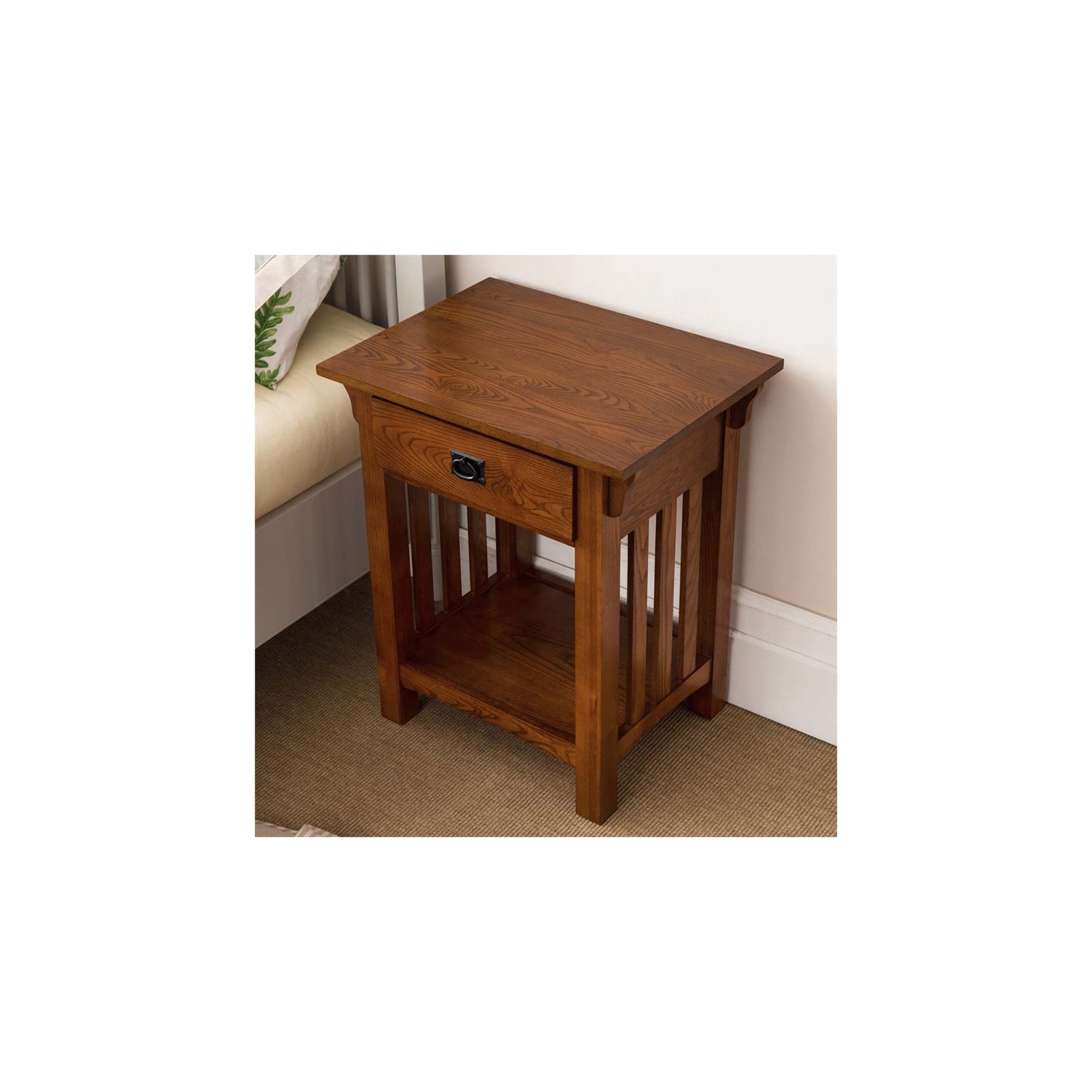 Leick Mission Impeccable 1 Drawer Nightstand in Medium Oak