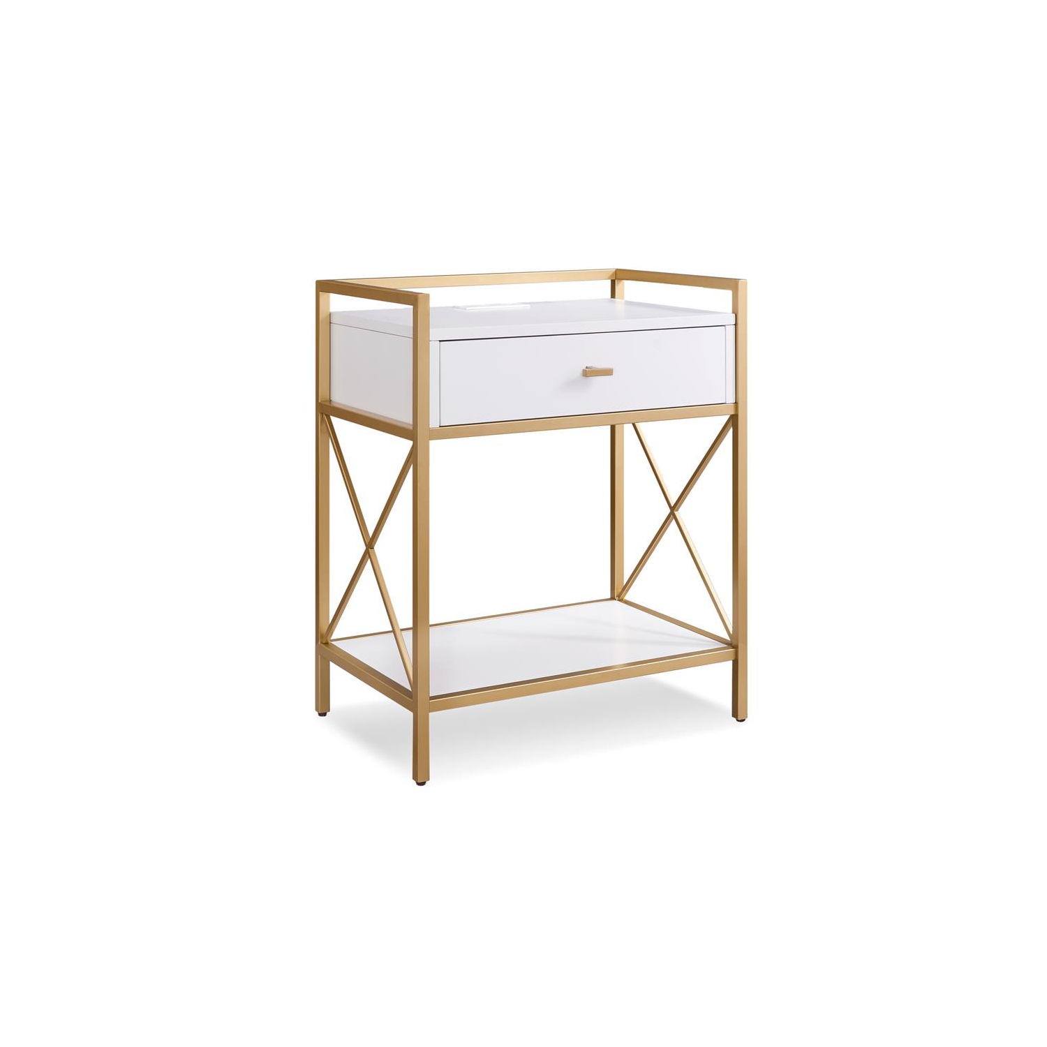 Leick Home Favorite Finds Nightstand with Top AC/USB Charging in White Painted