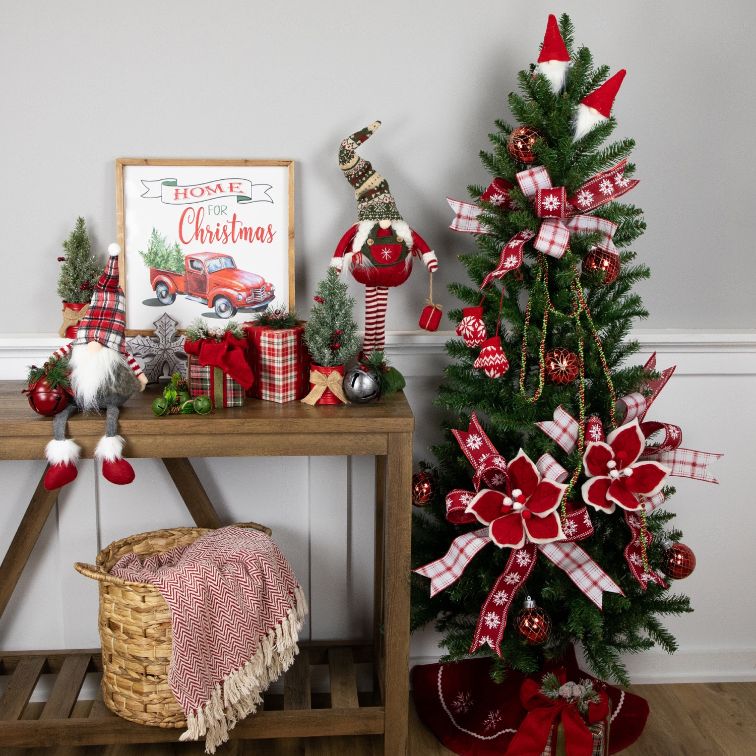 5' Winona Fir Artificial Wall Christmas Tree, Unlit