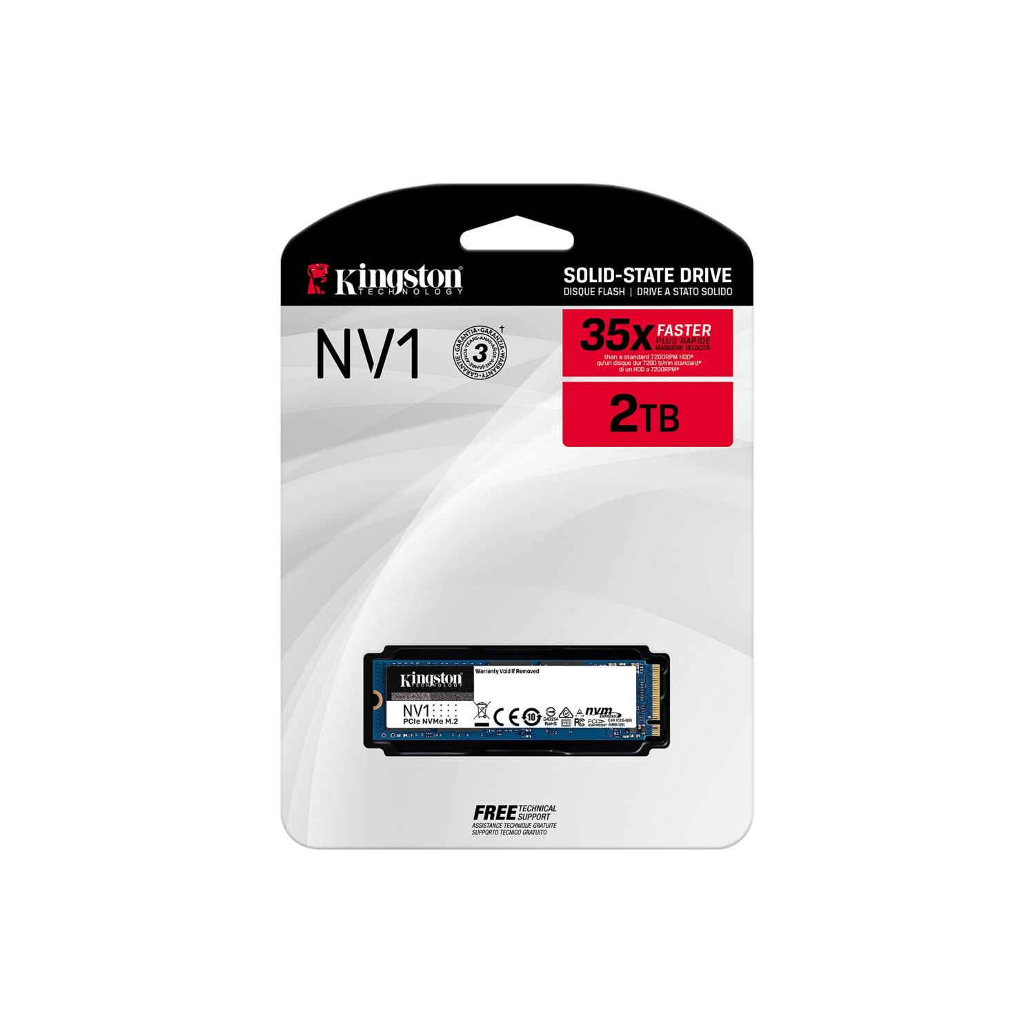 Kingston NV1 2TB M.2 2280 NVMe PCIe Internal SSD Up to 2100 MB/s