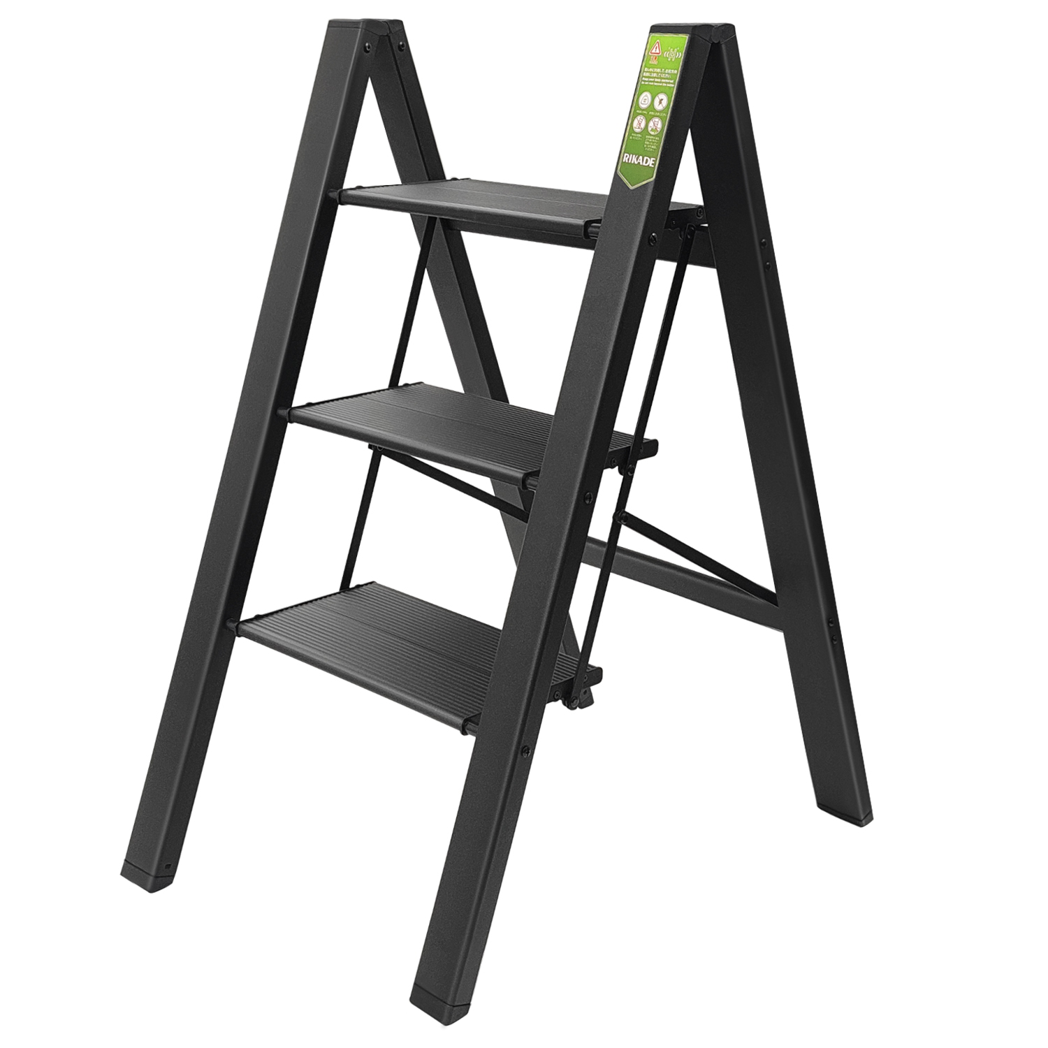 3 Step Ladder, CoolHut Folding Step Stool with Wide Anti-Slip Pedal, Aluminum Portable Lightweight Ladder for Home and Office Use, Kitchen Step Stool 330lb Capacity
