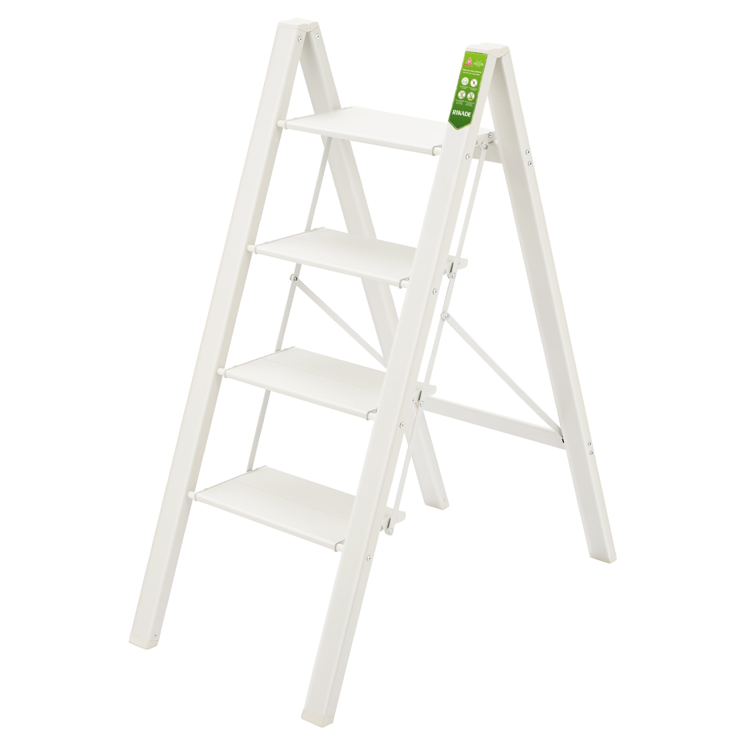 4 Step Ladder, CoolHut Folding Step Stool with Wide Anti-Slip Pedal, Aluminum Portable Lightweight Ladder for Home and Office Use, Kitchen Step Stool 330lb Capacity