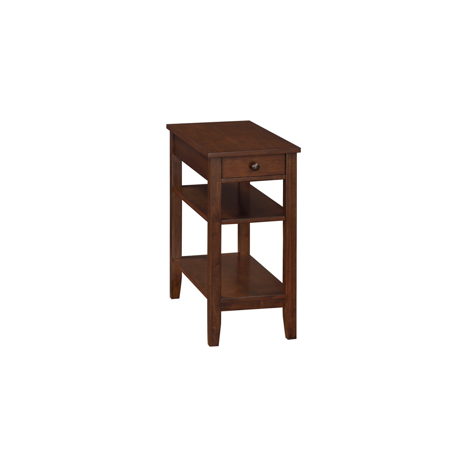 American Heritage One-Drawer End Table w/Charging Station in Espresso Wood