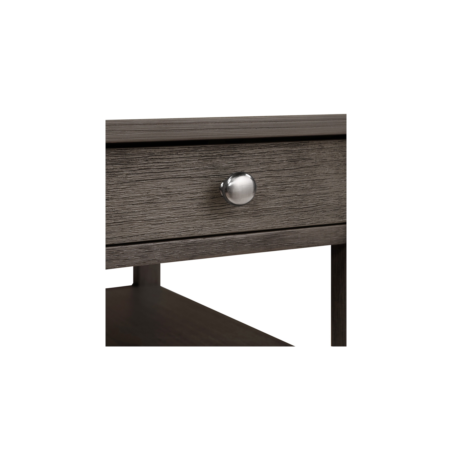 American Heritage One-Drawer End Table w/Charging Station in Gray Wood Finish