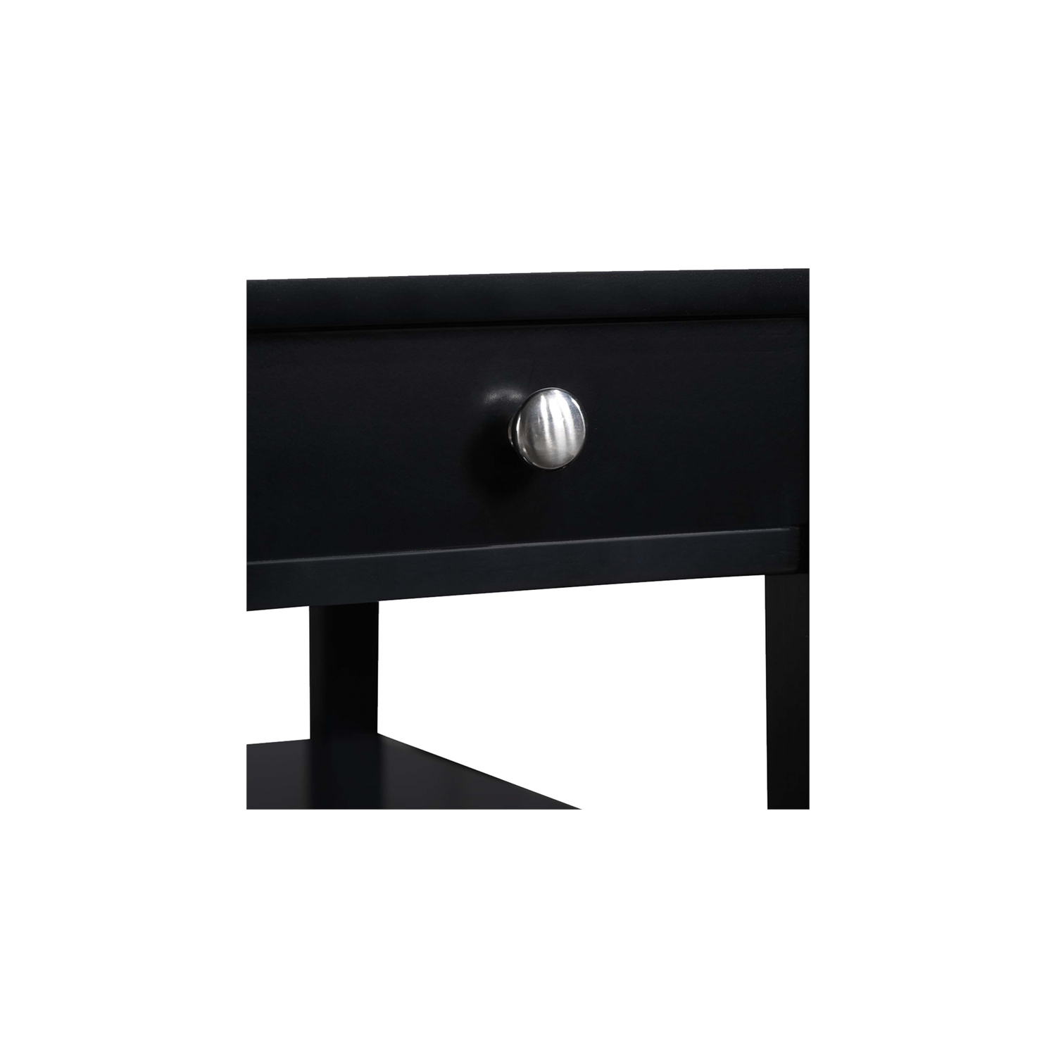 American Heritage One-Drawer End Table w/Charging Station in Black Wood Finish