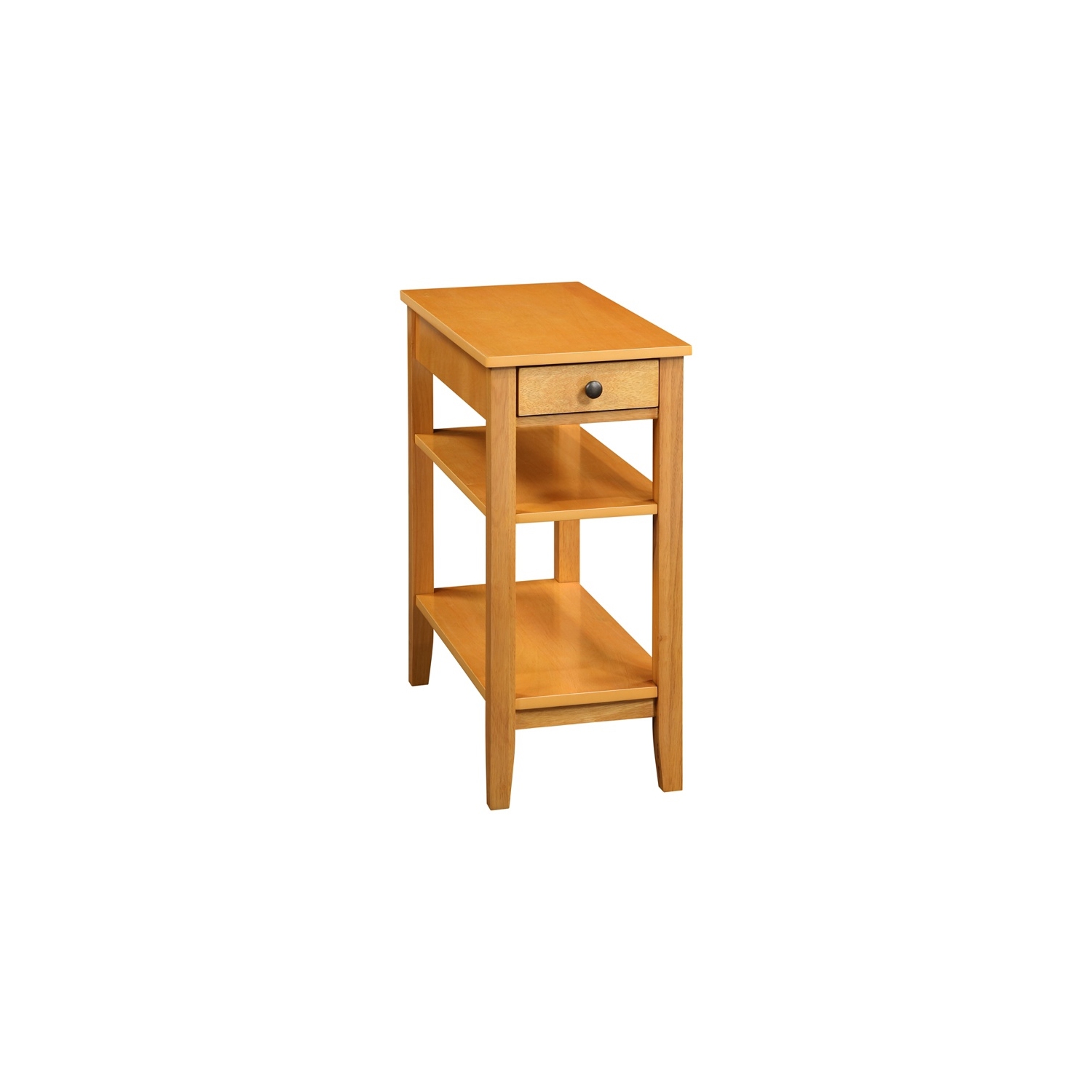 American Heritage One-Drawer End Table w/Charging Station in Caramel Wood Finish