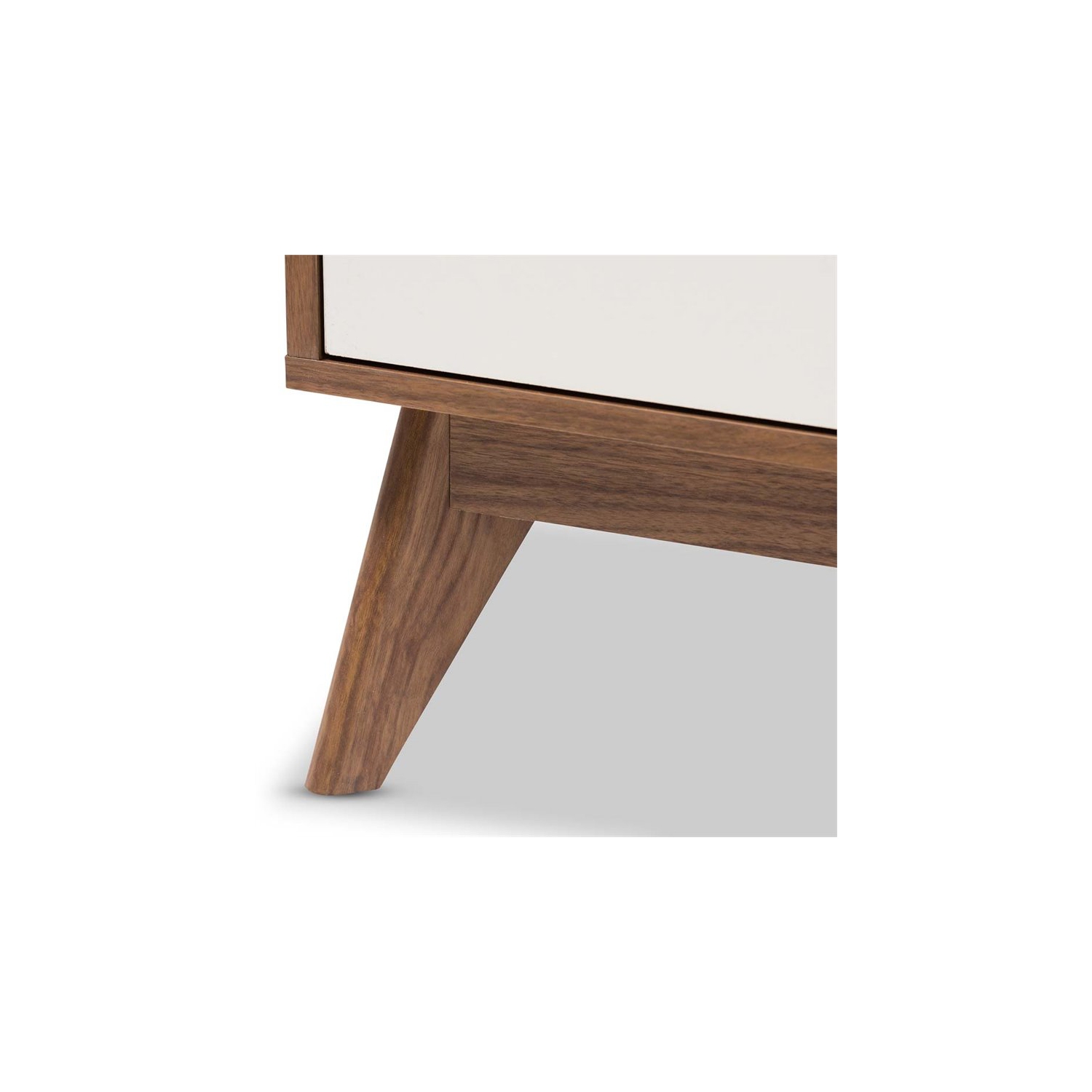 Baxton Studio – Commode double à 6 tiroirs Calypso, blanc et noyer