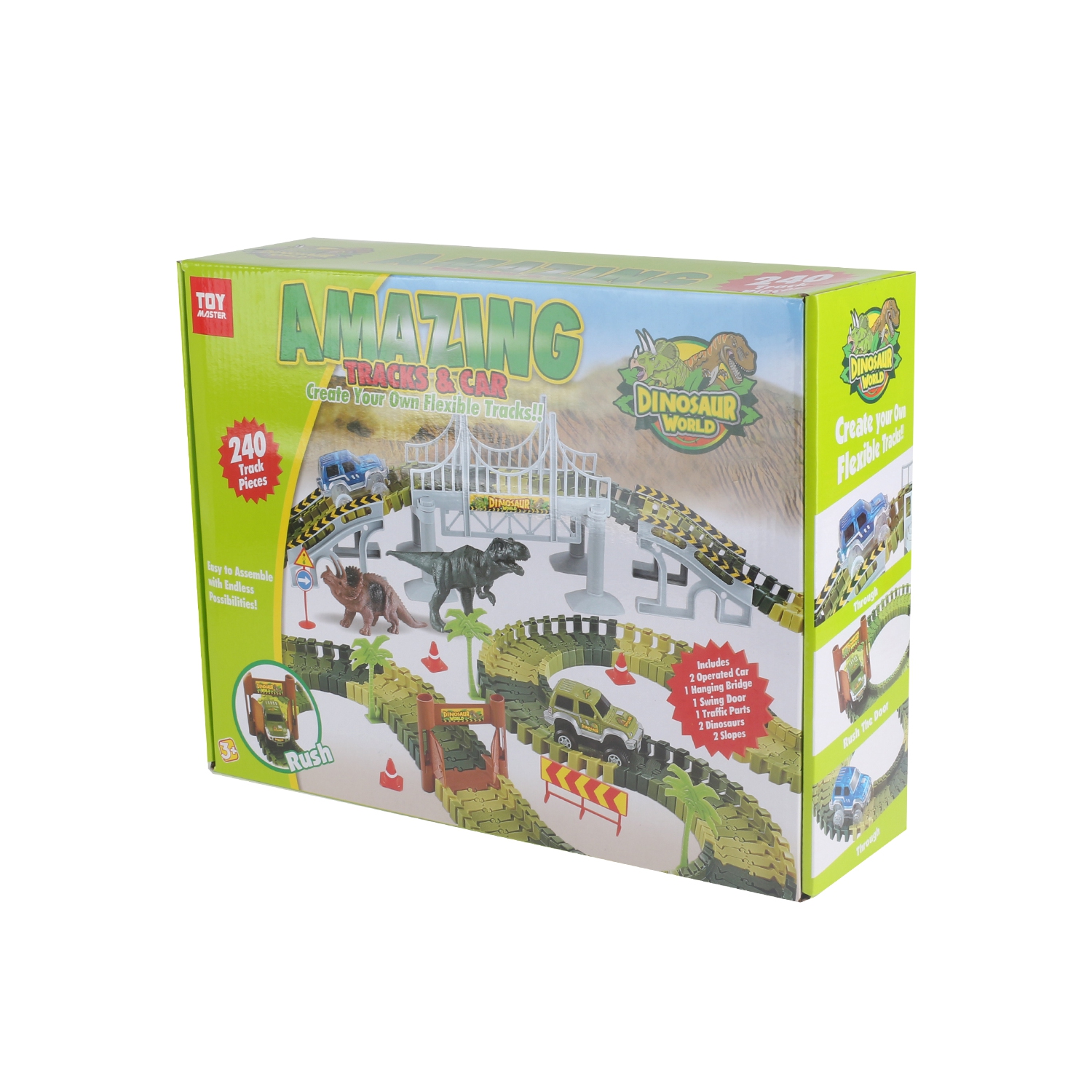 Dinosaur World 240 Pieces Amazing Tracks & Car Set
