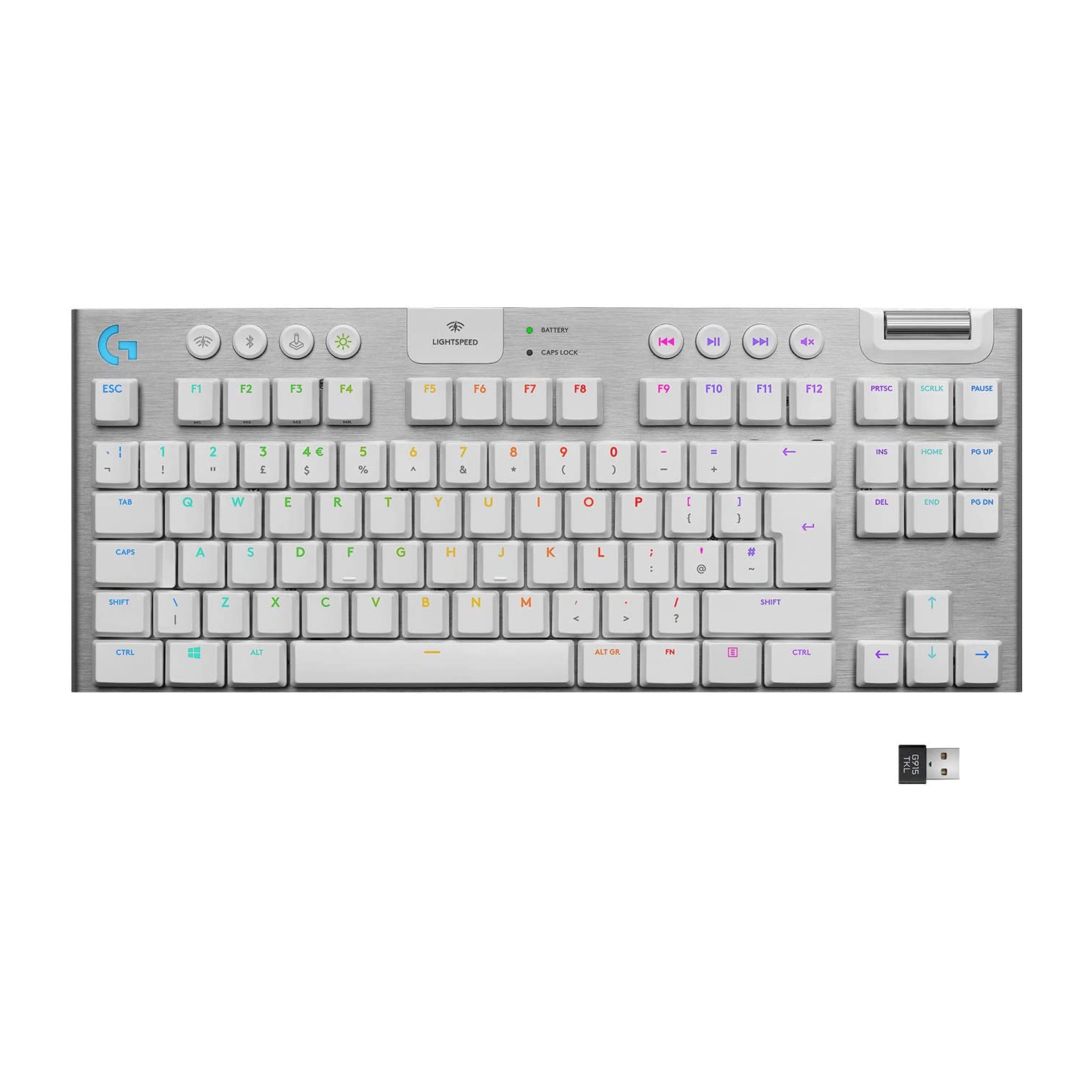 Open Box - Logitech G915 TKL LIGHTSPEED Wireless Backlit Mechanical Tactile Gaming Keyboard (White)