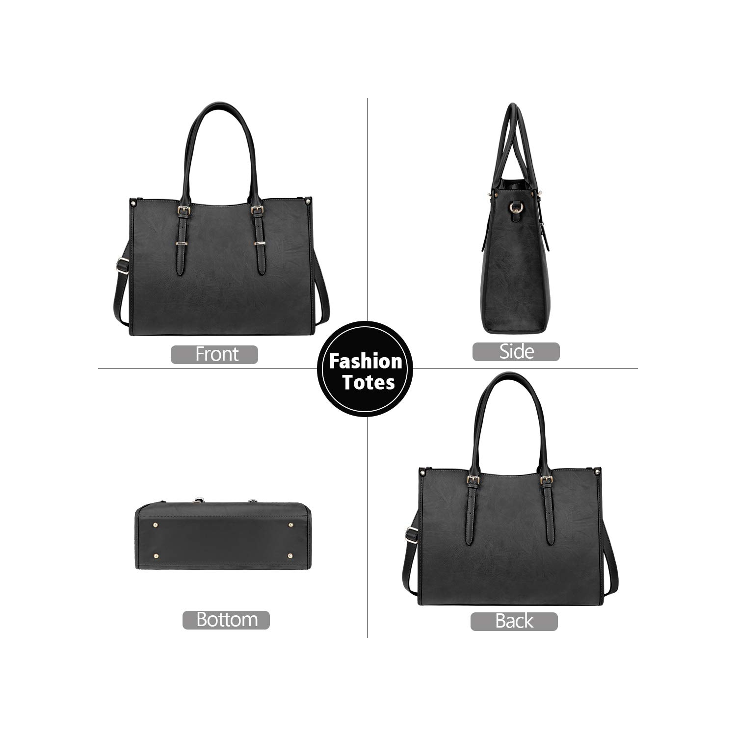 Sac à main à bandoulière pour ordinateur portatif Marine pour portable imperméable PU Cuir léger pour 15.6&nbsp;pouces Accessoires pour ordinateur